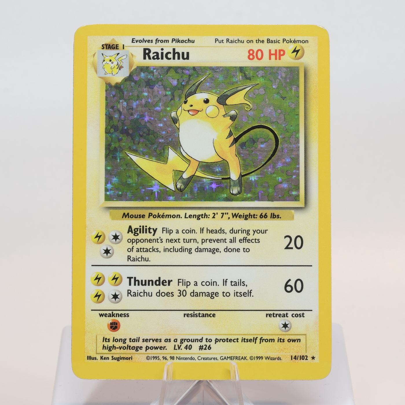 Pokemon TCG Raichu 14102 Base Set Holo Rare WOTC LP 168205418423 2