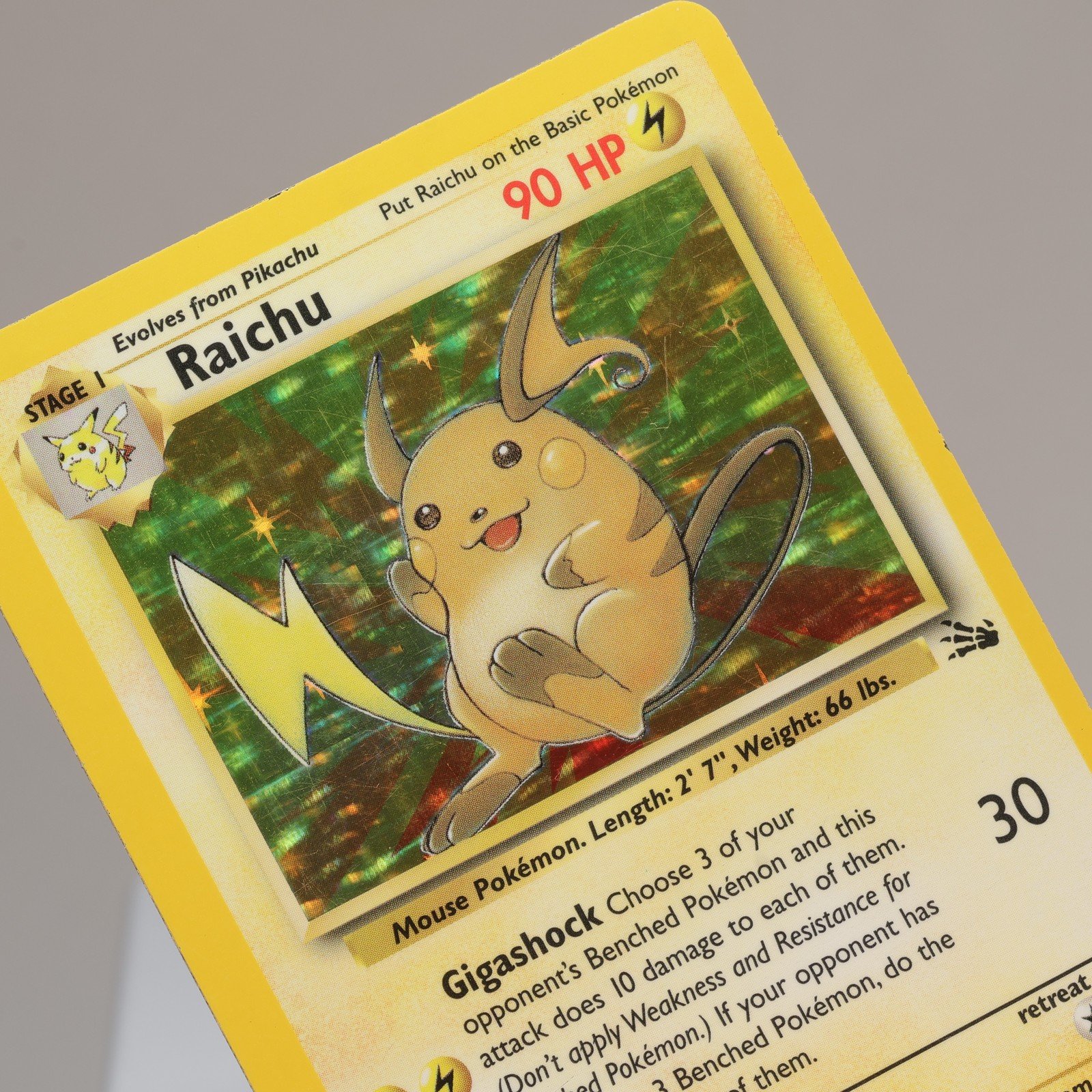 Pokemon TCG Raichu 1462 Fossil Holo Rare WOTC 1999 EXC Indent 167974214033