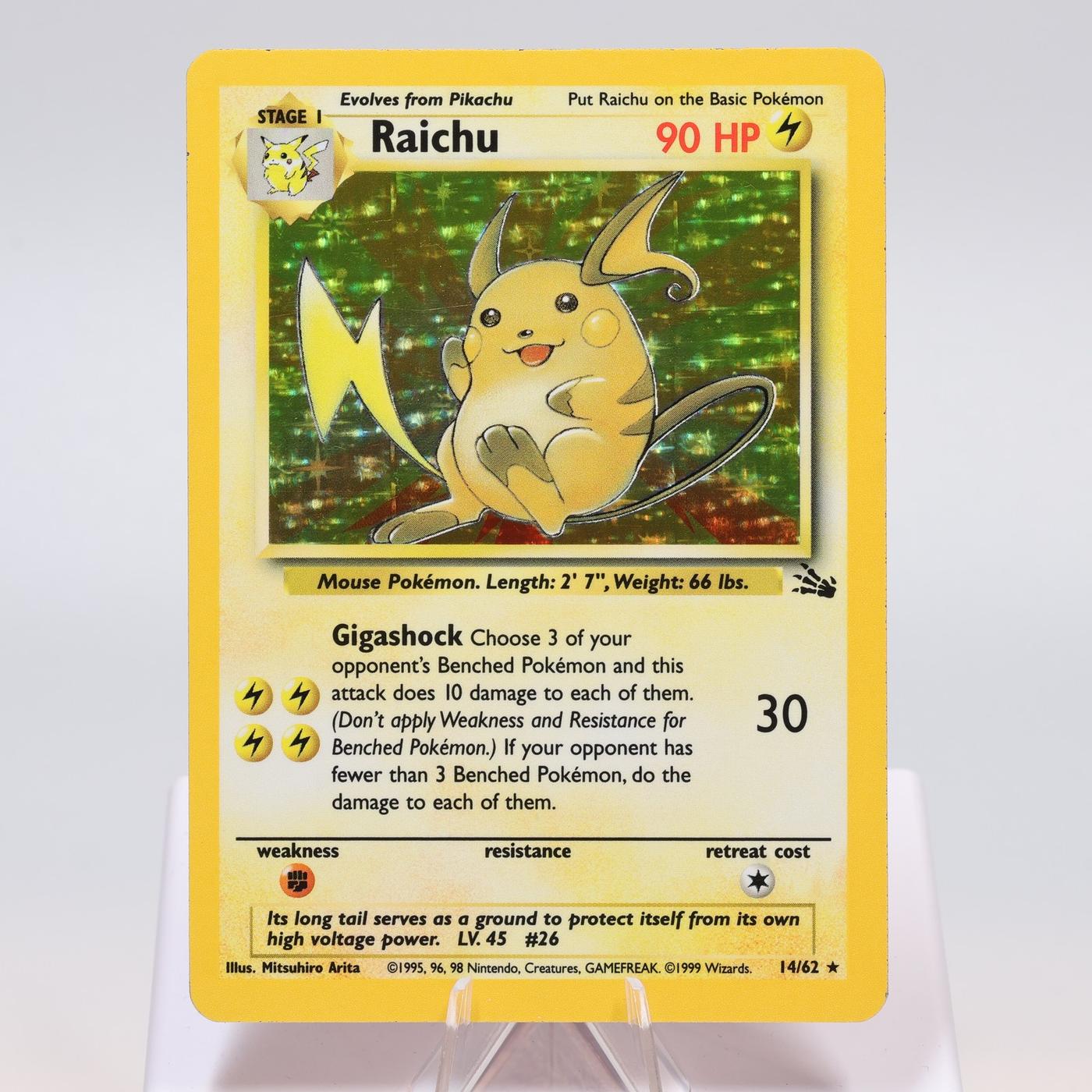 Pokemon TCG Raichu 1462 Fossil Holo Rare WOTC EXCNM 168421188113 2