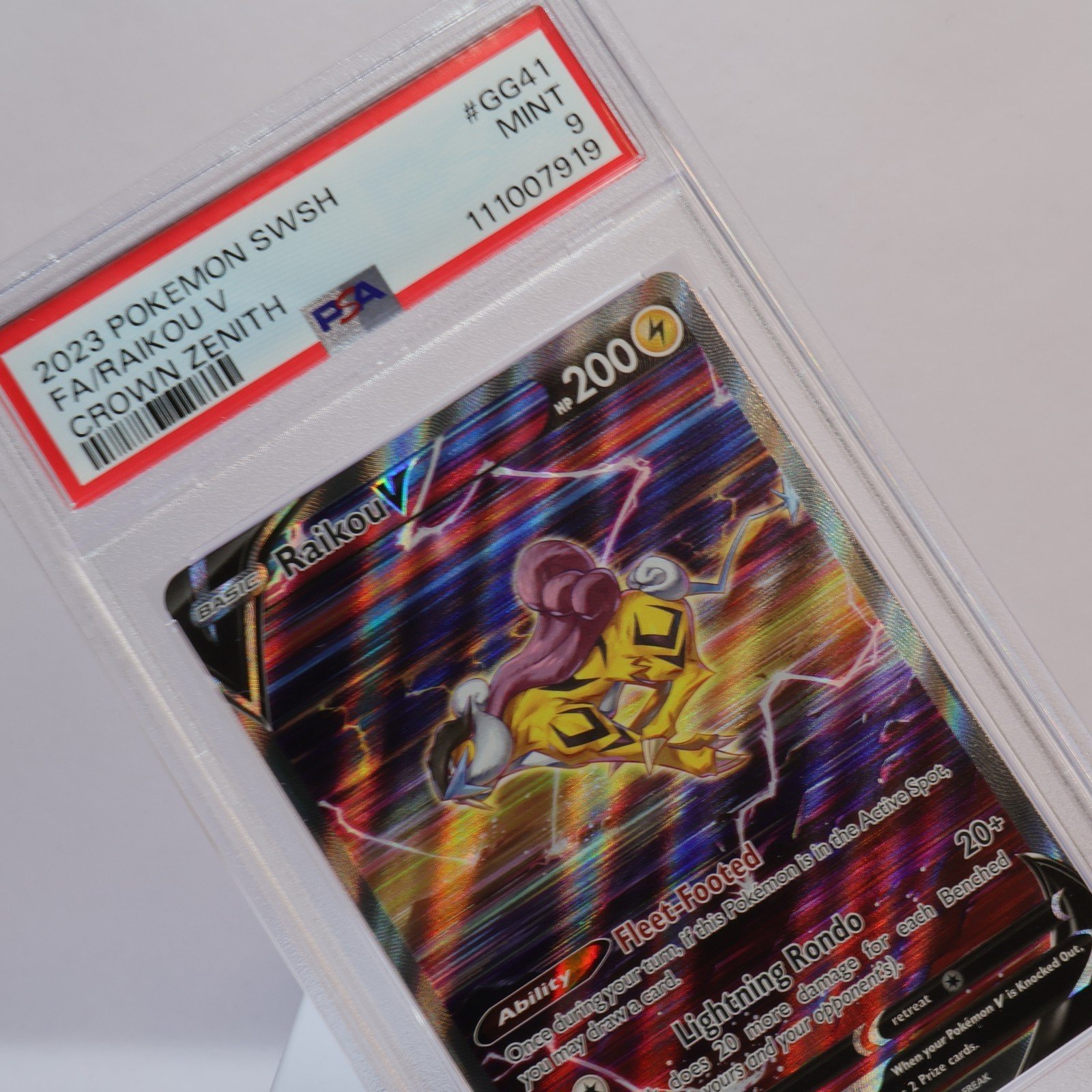 Pokemon TCG – Raikou V GG41/GG70 Crown Zenith – PSA 9 MINT