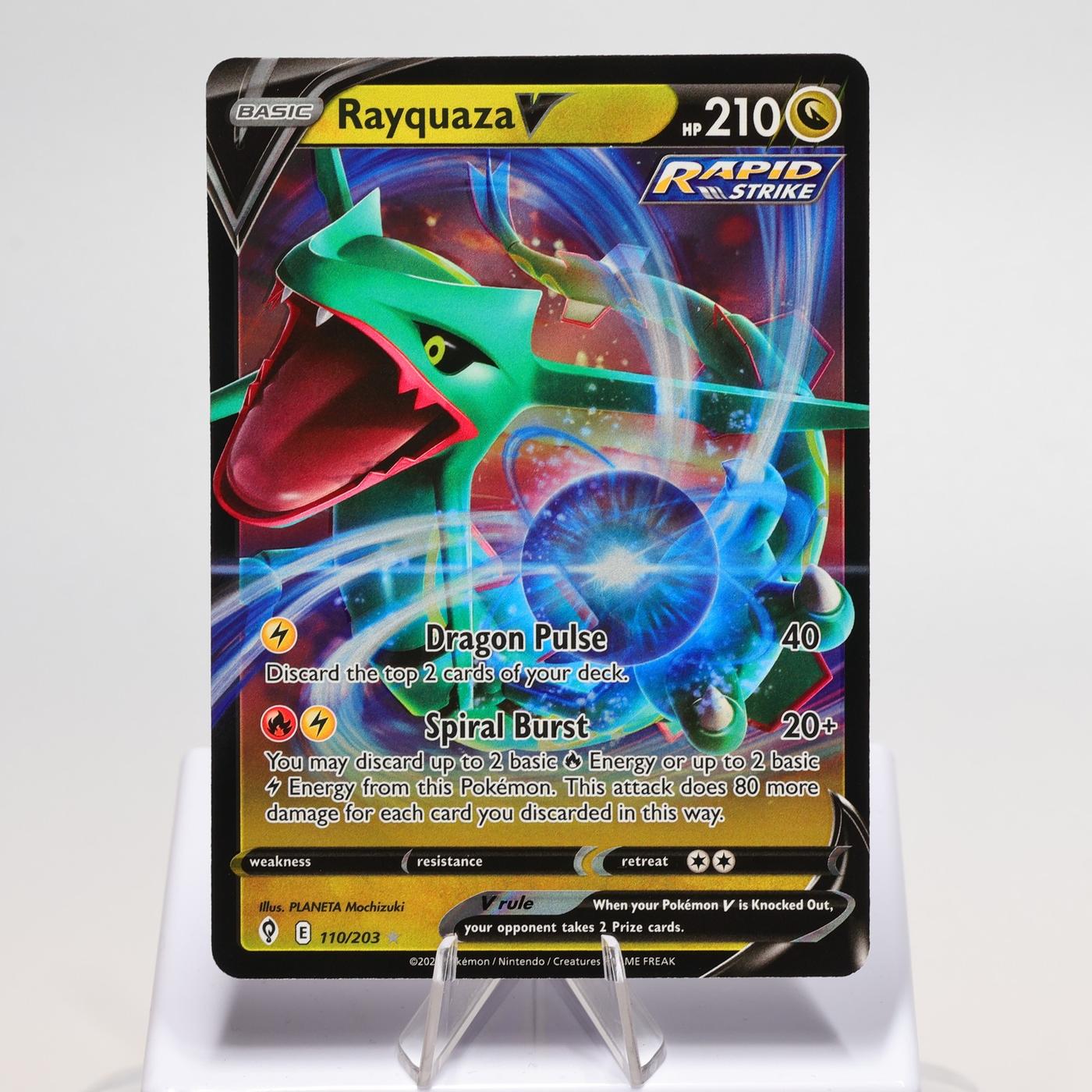 Pokemon TCG Rayquaza V 110203 Evolving Skies V Rare NM 168287250403 2