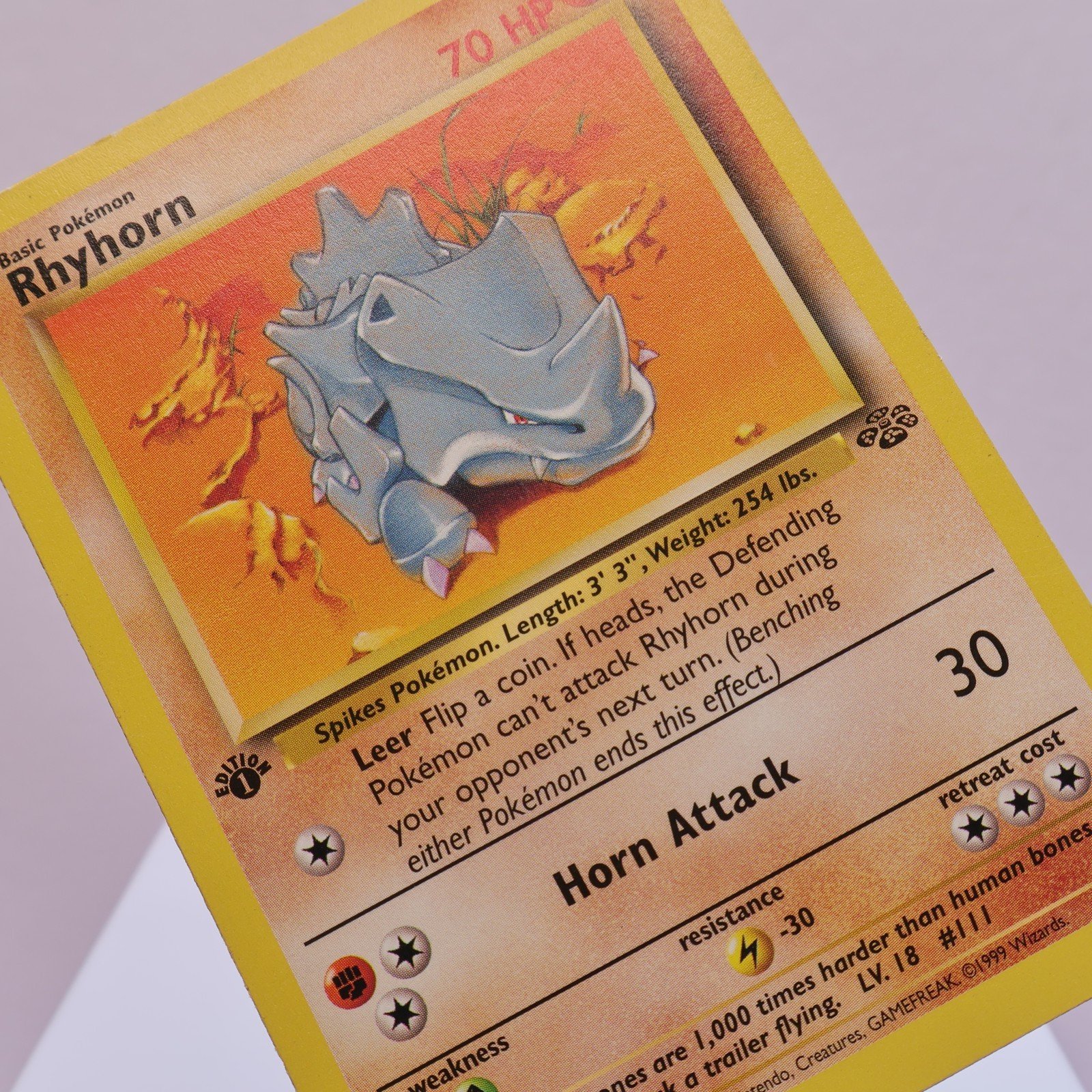 Pokemon TCG – Rhyhorn 61/64 Jungle Common 1st Edition WOTC 1999 – LP