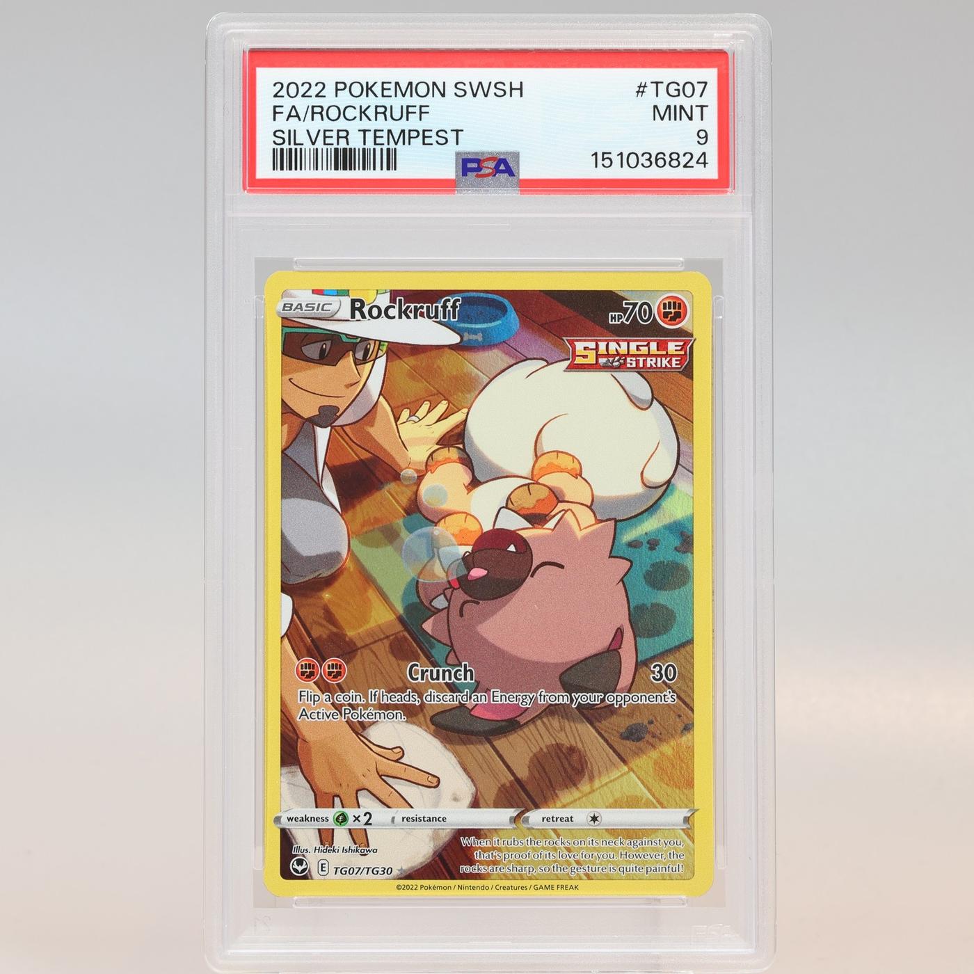 Pokemon TCG Rockruff TG07TG30 Silver Tempest Trainer Gallery PSA 9 MINT 168441076083 2