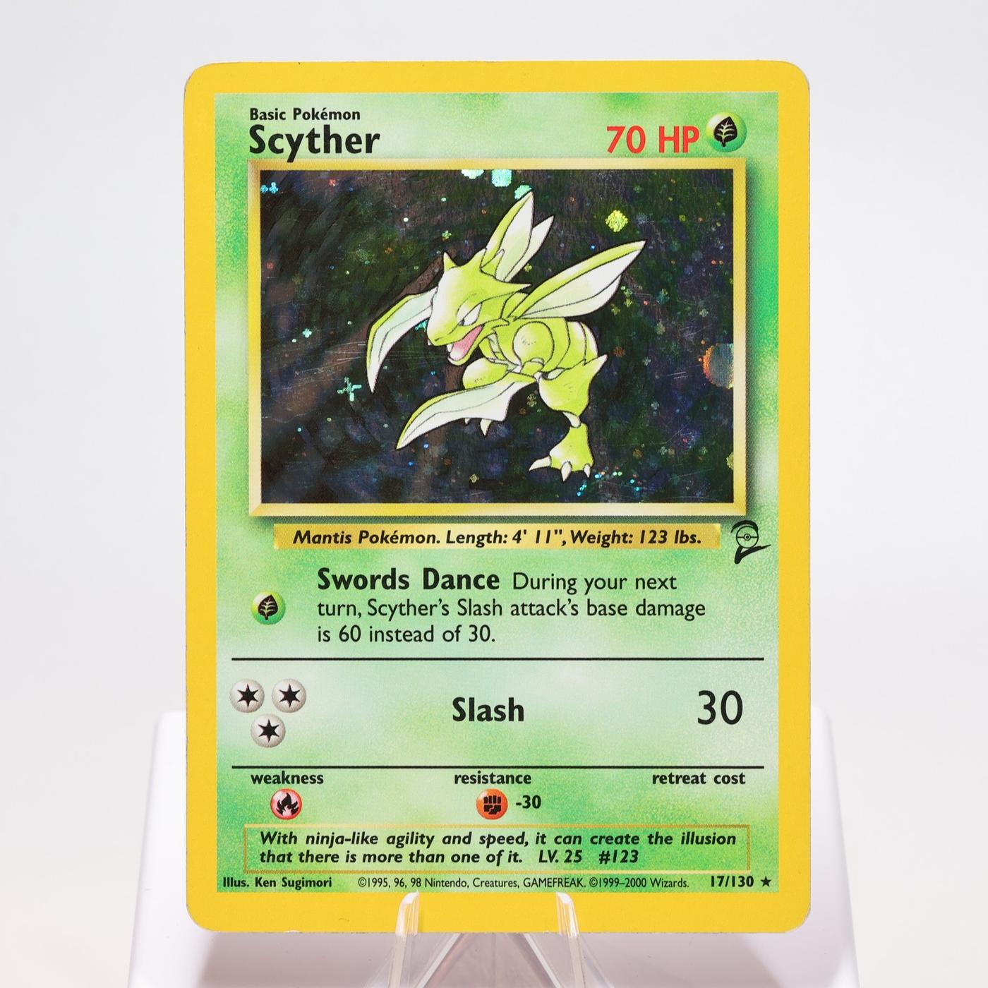 Pokemon TCG Scyther 17130 Base Set 2 Holo Rare WOTC EXC 168334493773 2