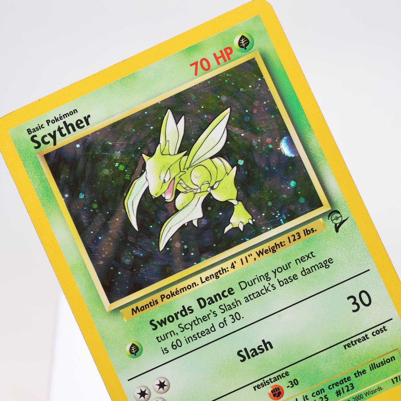 Pokemon TCG – Scyther 17/130 Base Set 2 Holo Rare  WOTC – EXC
