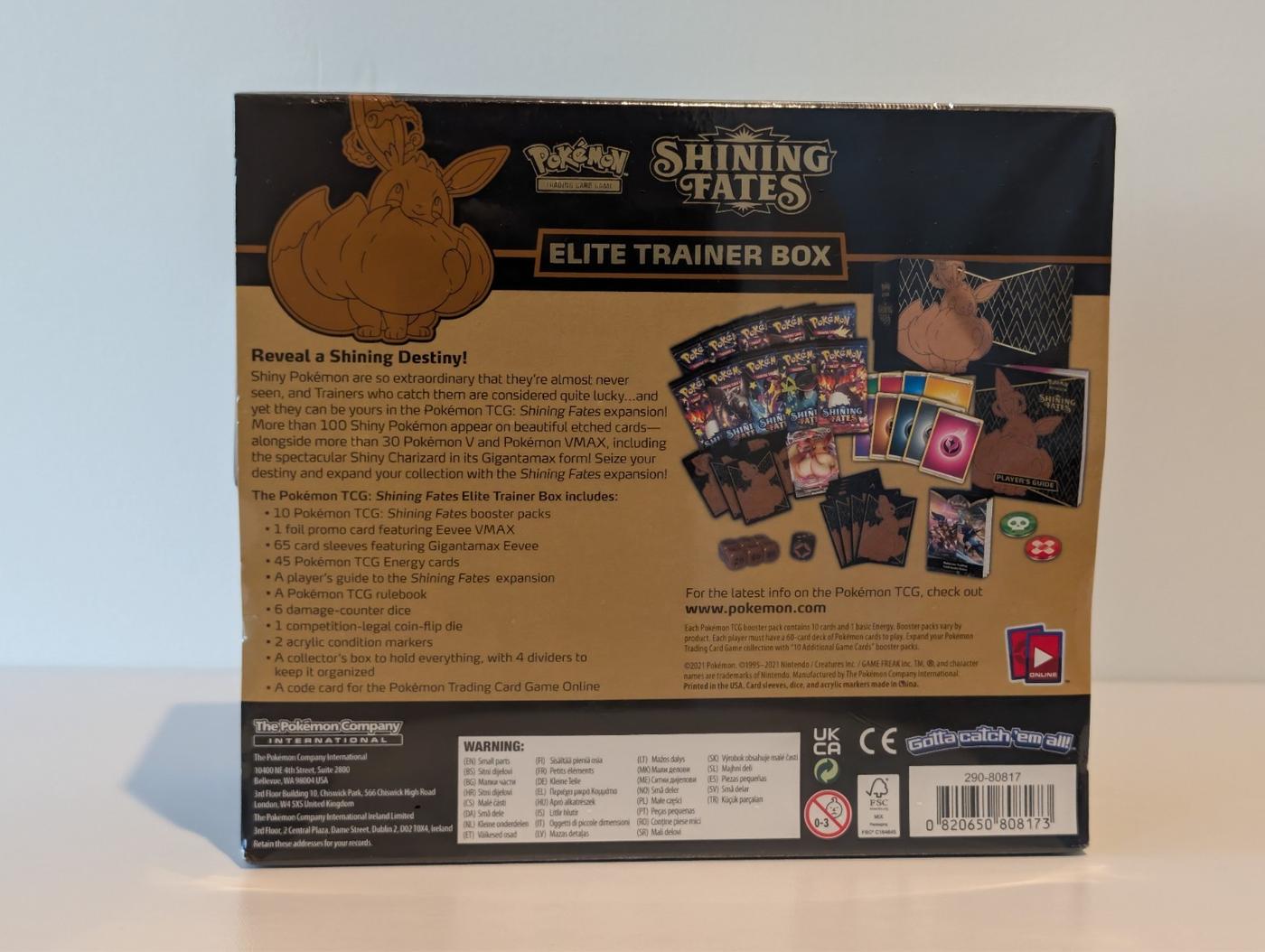 Pokemon TCG Shining Fates Elite Trainer Box ETB Factory Sealed 168546792083 2