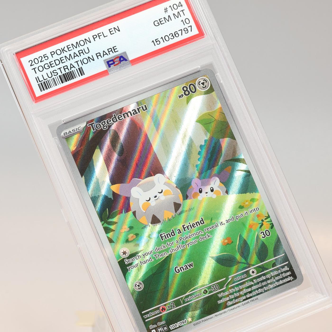 Pokemon TCG – Togedemaru 104/094 IR Phantasmal Flames – PSA 10 GEM MT