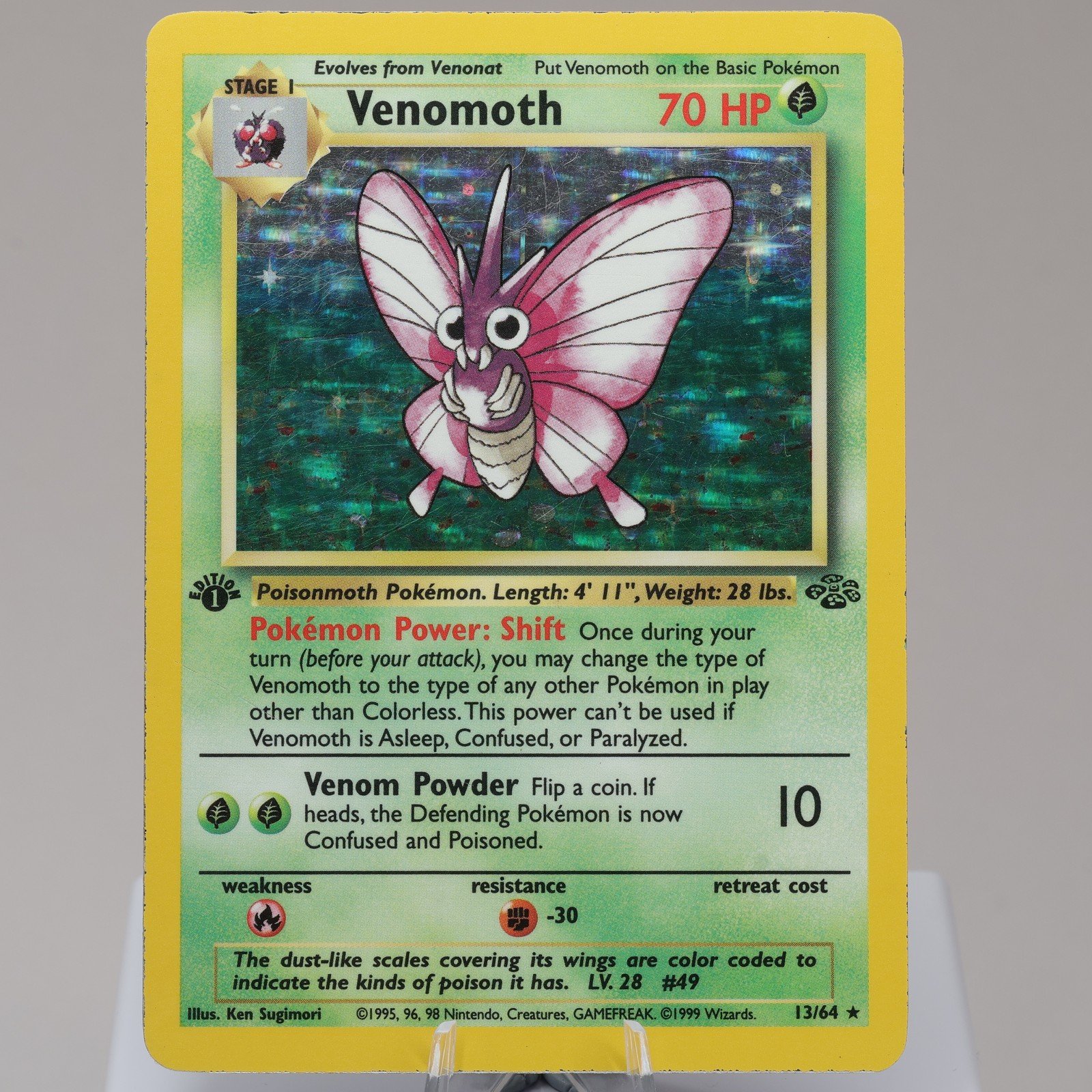 Pokemon TCG Venomoth 1364 Jungle Holo Rare 1st Edition WOTC 1999 MP 167950659103 2