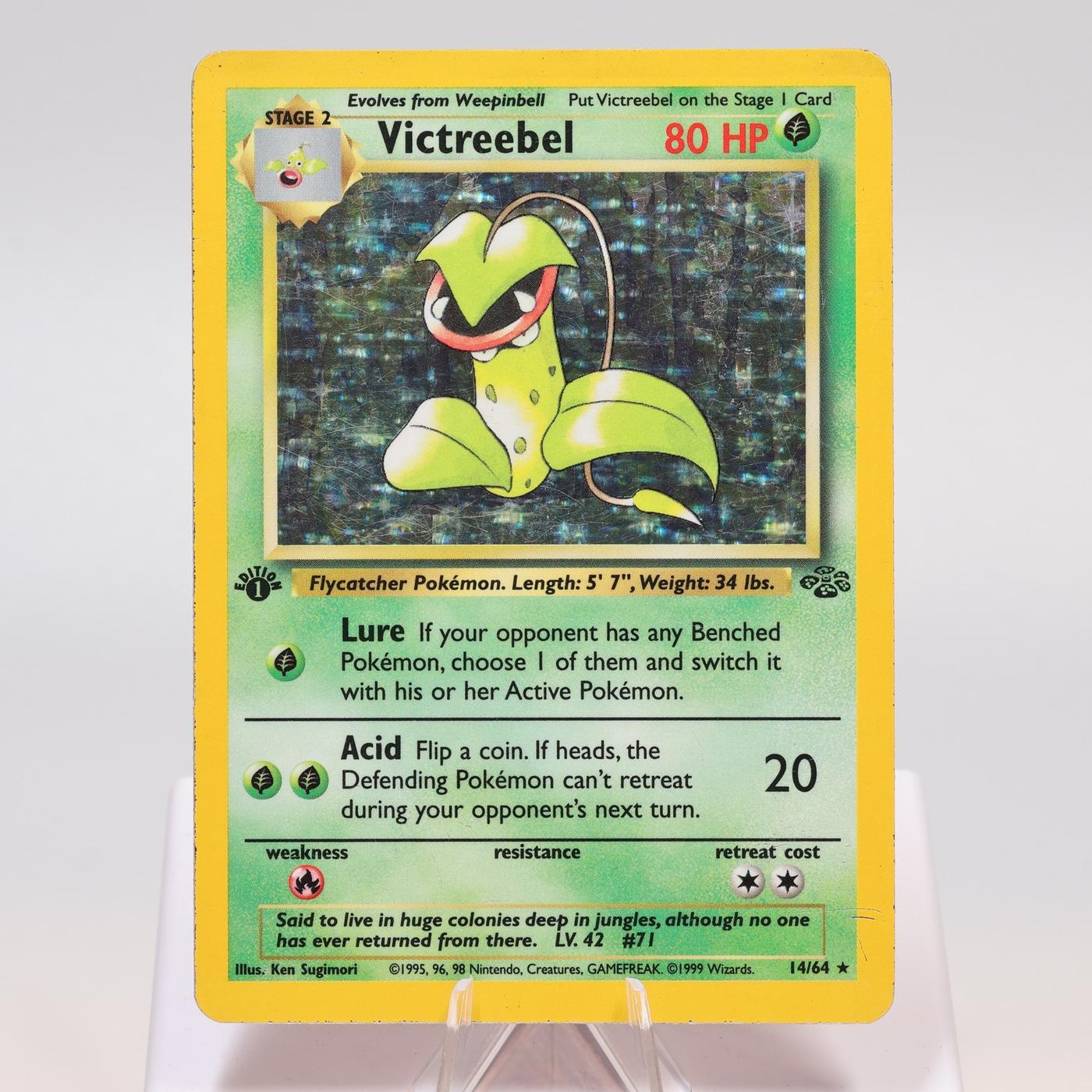Pokemon TCG Victreebel 1464 Jungle Holo Rare 1st Edition WOTC PL 168421188133 2