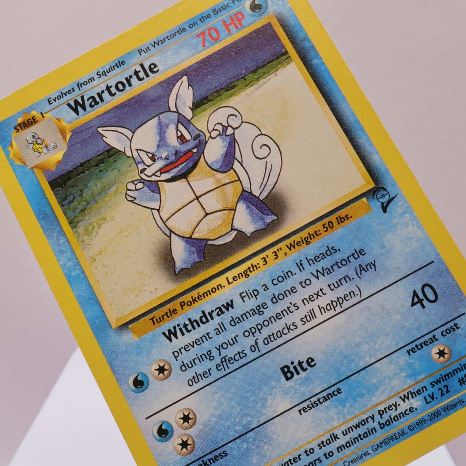 Pokemon TCG – Wartortle 63/130 Base Set 2 Uncommon  WOTC 1999 – PL Crease