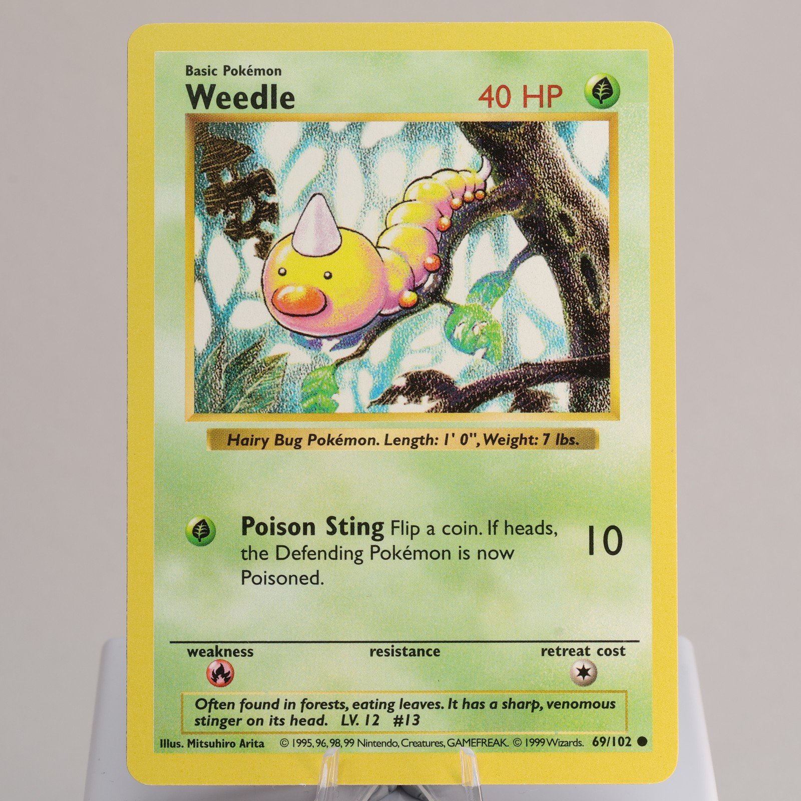 Pokemon TCG Weedle 69102 Base Set Common Shadowless WOTC 1999 EXCNM 168006227453 2