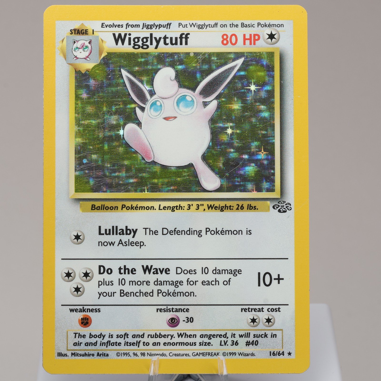 Pokemon TCG Wigglytuff 1664 Jungle Holo Rare WOTC 1999 EXC 167950659113 2