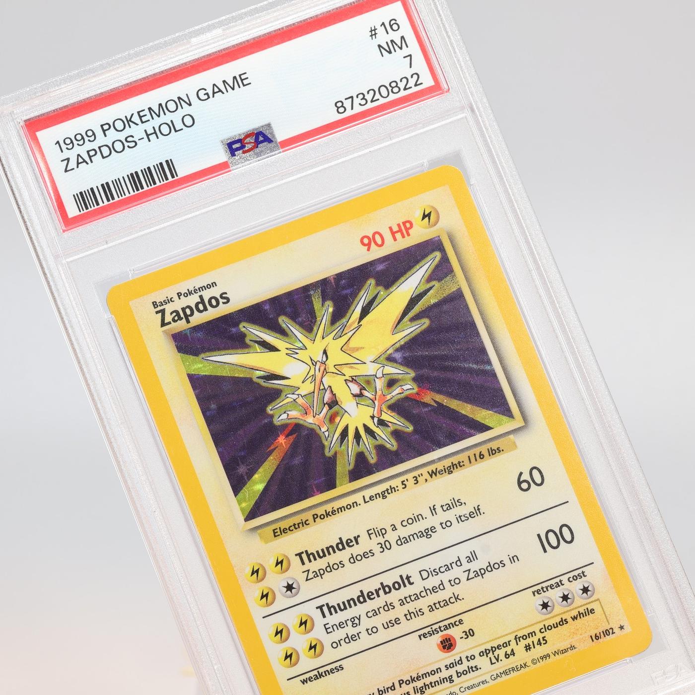 Pokemon TCG – Zapdos 16/102 Base Set Holo Rare  – PSA 7 NM