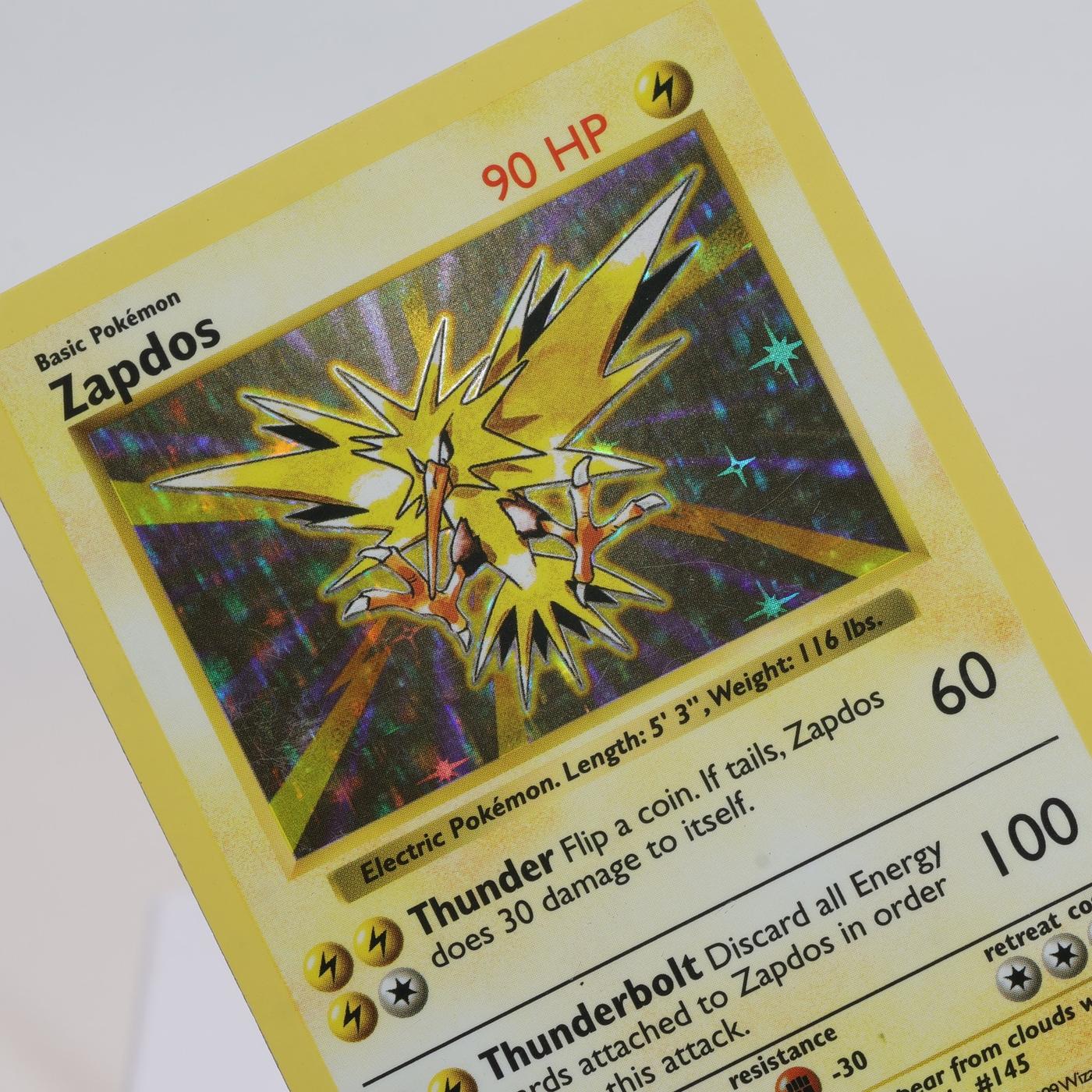Pokemon TCG Zapdos 16102 Base Set Holo Rare Shadowless WOTC EXC 168205418413