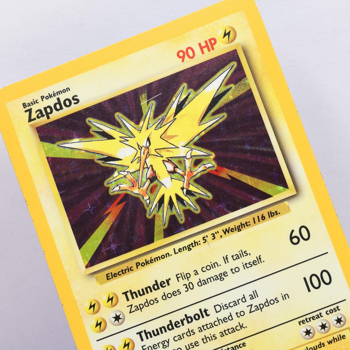 Pokemon TCG – Zapdos 16/102 Base Set Holo Rare  WOTC 1999 – MP