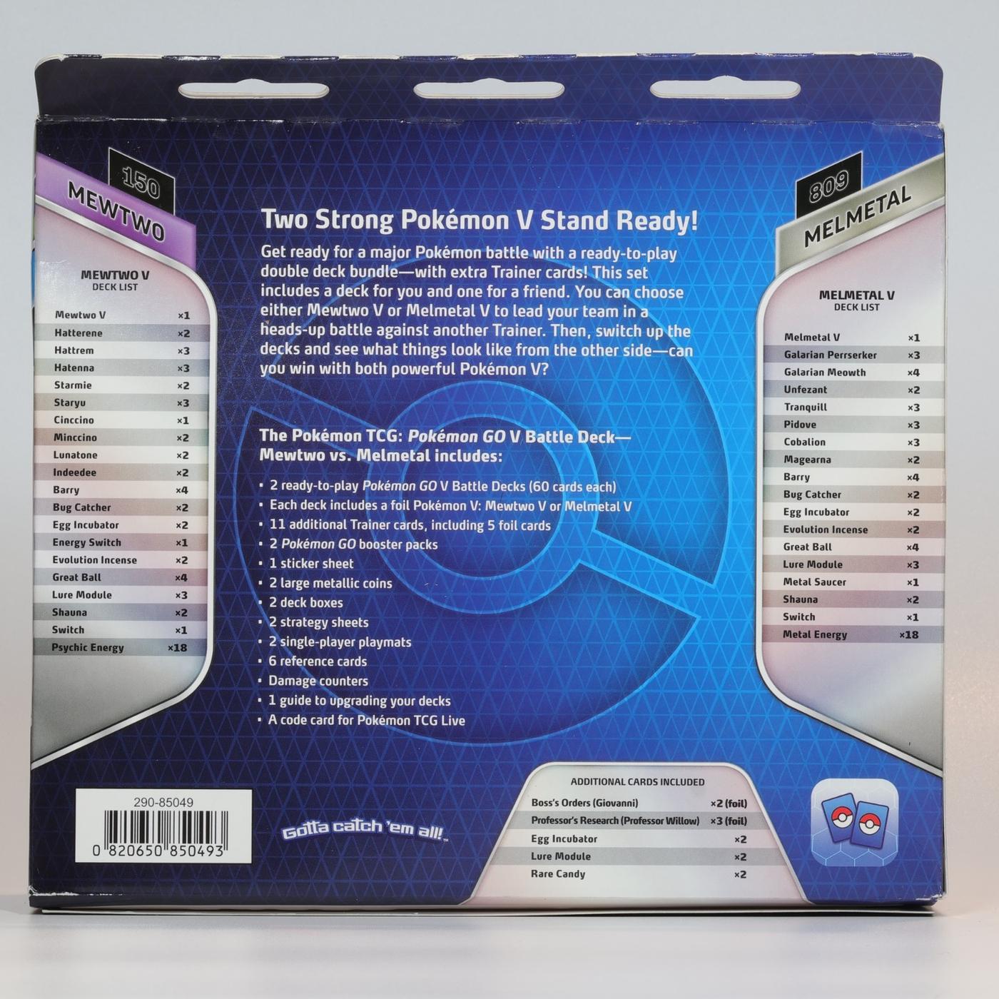 Pokemon GO V Battle Deck Bundle Box POKEMON TCG Mewtwo V Melmetal V 168157111164 2
