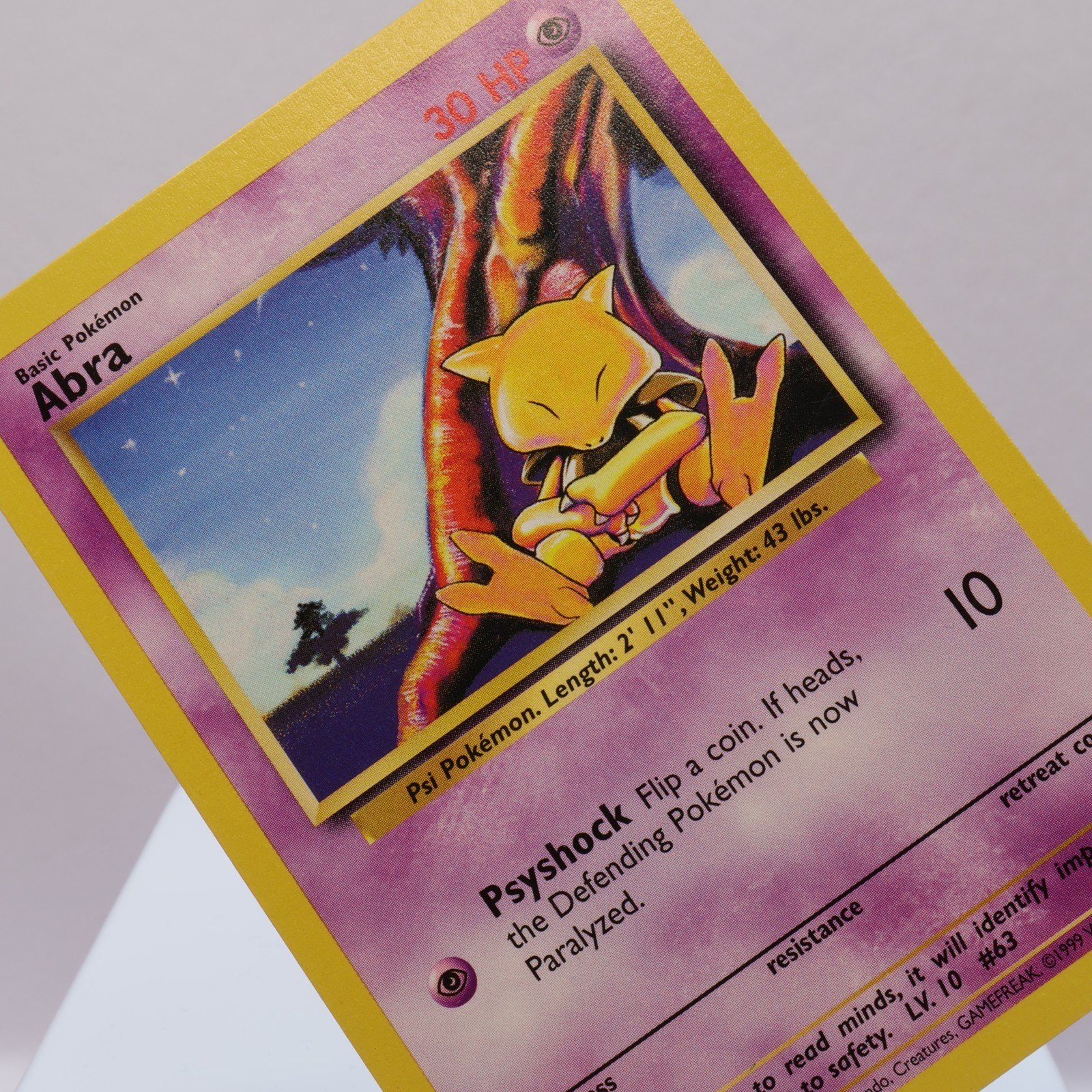 Pokemon TCG – Abra 43/102 Base Set Common  WOTC 1999 – EXC/NM
