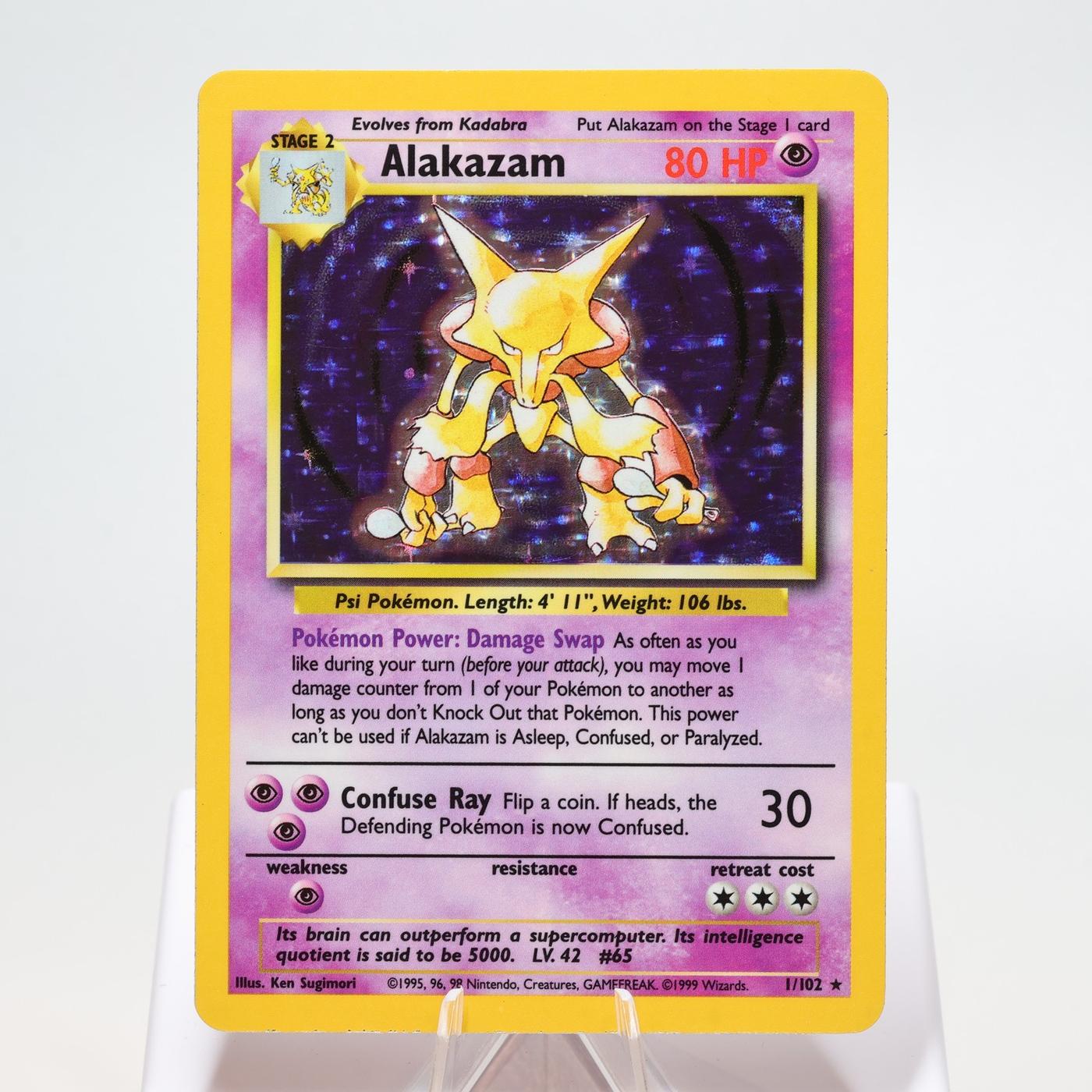 Pokemon TCG Alakazam 1102 Base Set Holo Rare WOTC EXC 168334493774 2
