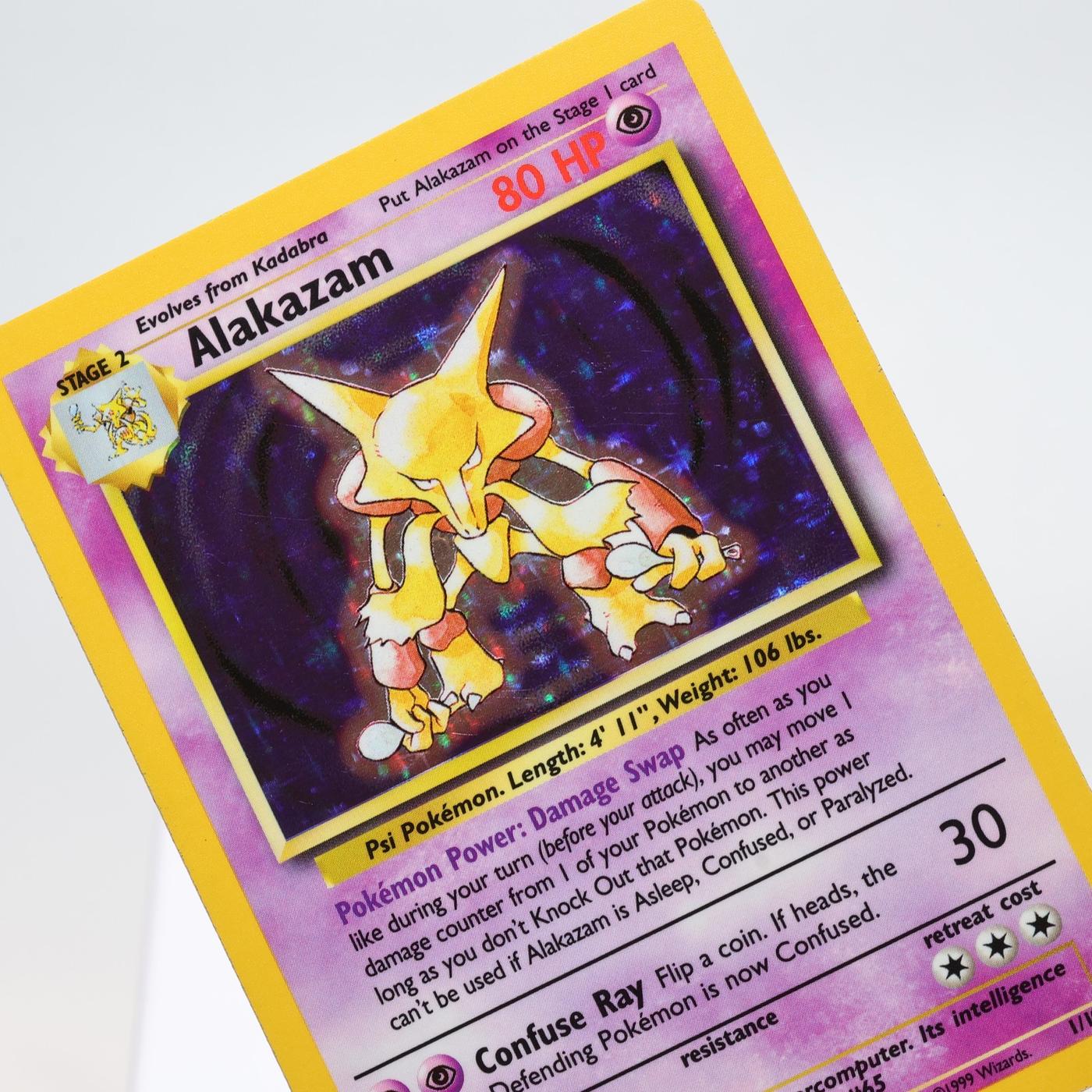 Pokemon TCG – Alakazam 1/102 Base Set Holo Rare  WOTC – EXC
