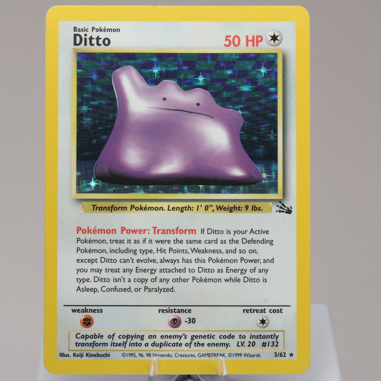 Pokemon TCG Ditto 362 Fossil Holo Rare WOTC 1999 EXCNM 167950658994 2
