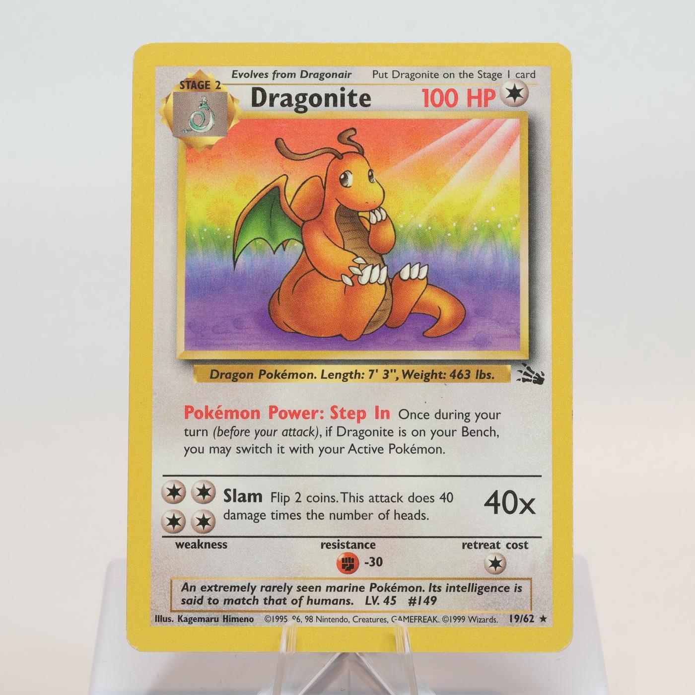 Pokemon TCG Dragonite 1962 Fossil Rare WOTC MP 168205418444 2