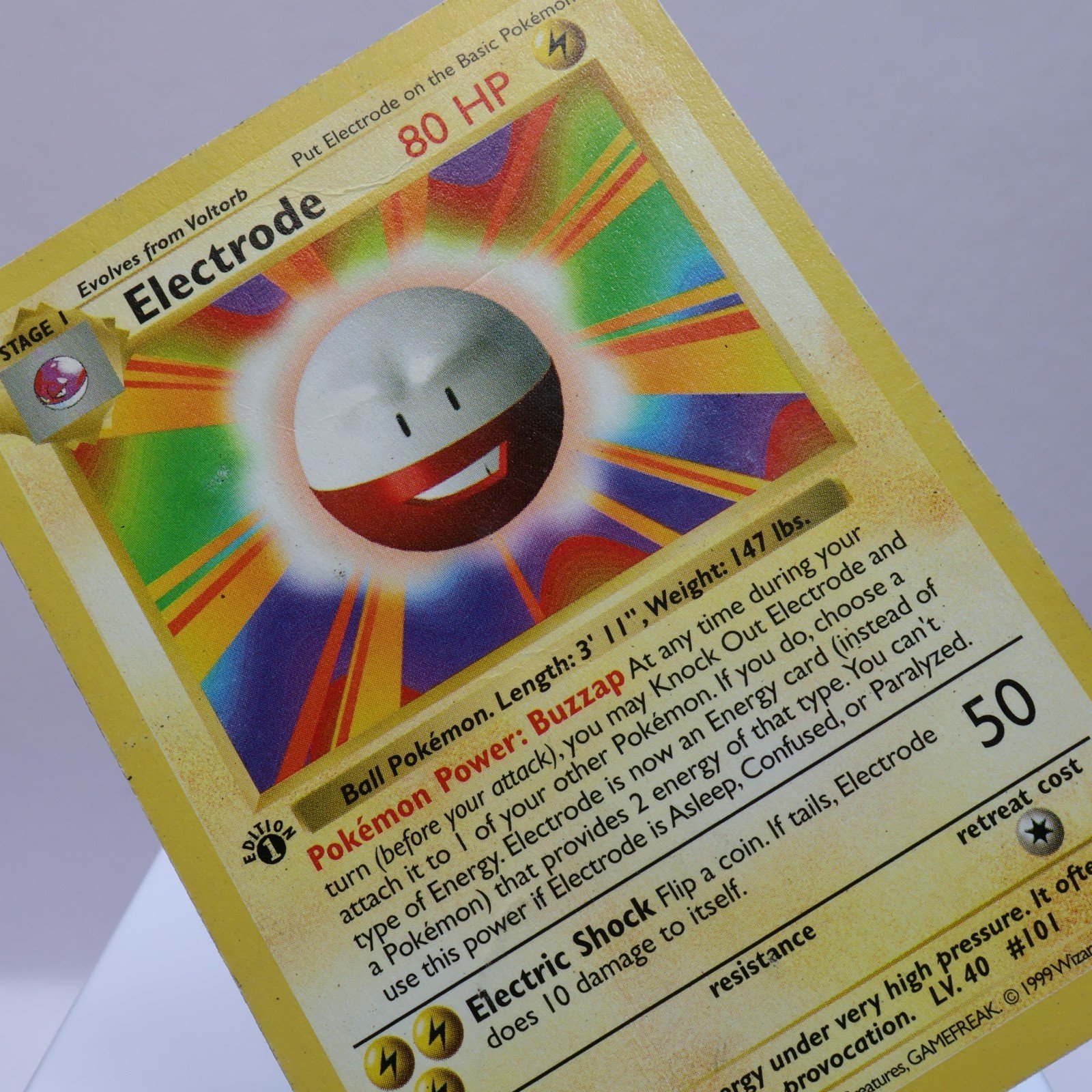 Pokemon TCG – Electrode 21/102 Base Set Rare 1st Edition WOTC 1999