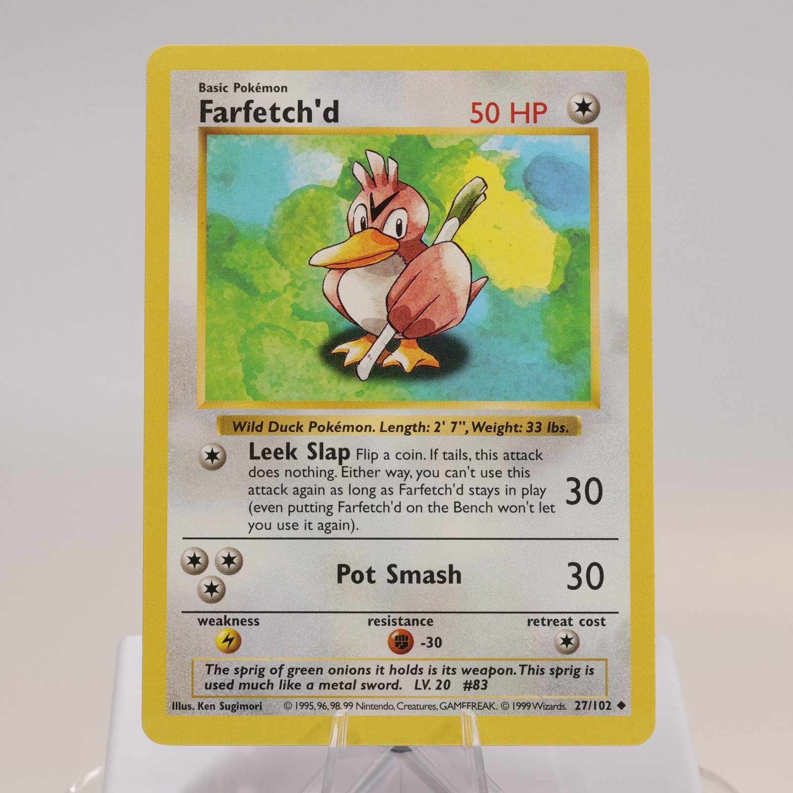 Pokemon TCG Farfetchd 27102 Base Set Uncommon Shadowless WOTC 1999 EXCNM 168144948204 2