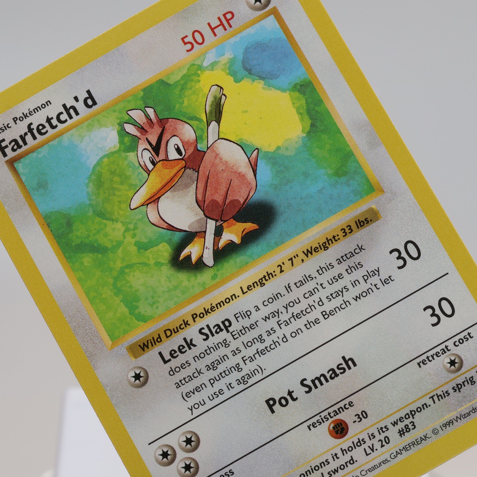 Pokemon TCG Farfetchd 27102 Base Set Uncommon Shadowless WOTC 1999 EXCNM 168144948204