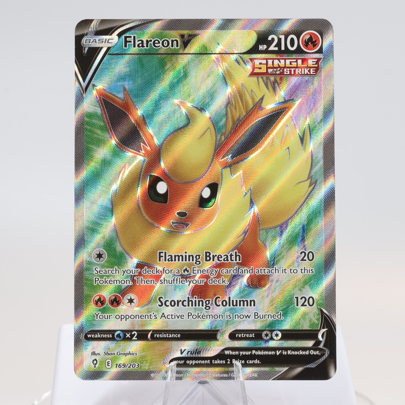 Pokemon TCG Flareon V 169203 Evolving Skies Full Art WOTC 1999 NM 168144948314 2