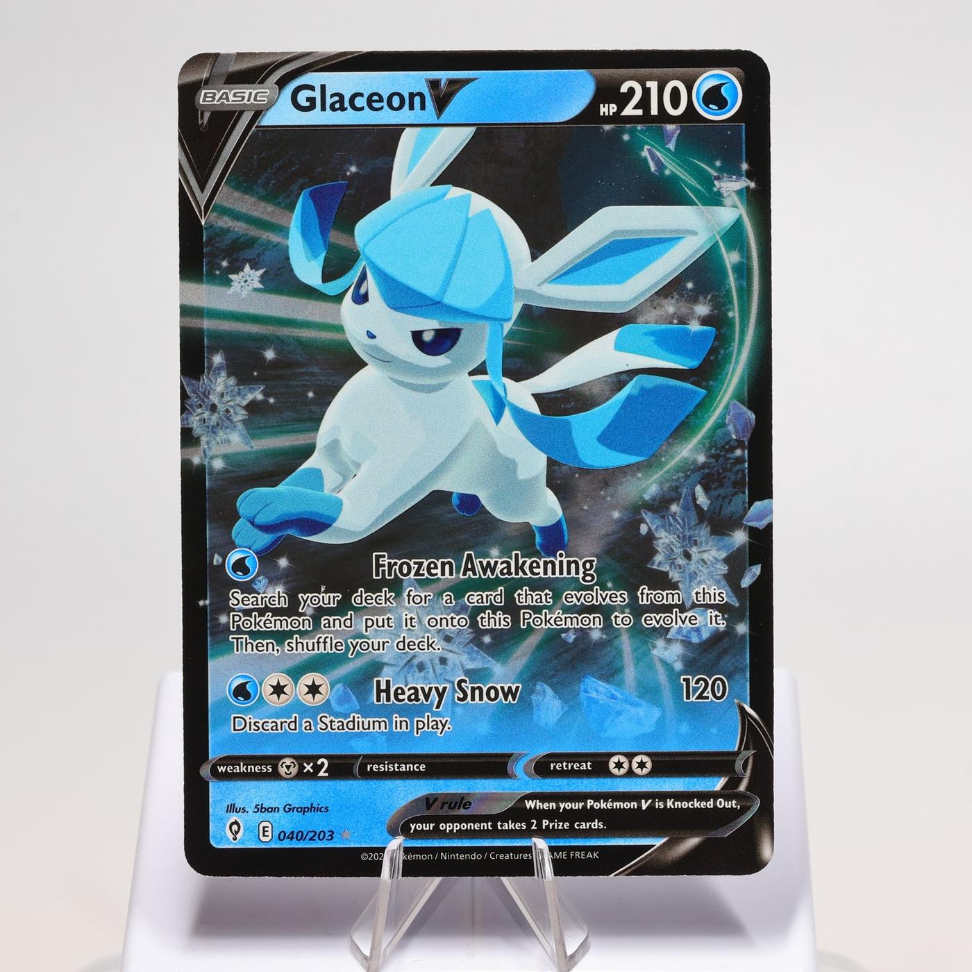 Pokemon TCG Glaceon V 40203 Evolving Skies V Rare NM 168287250384 2