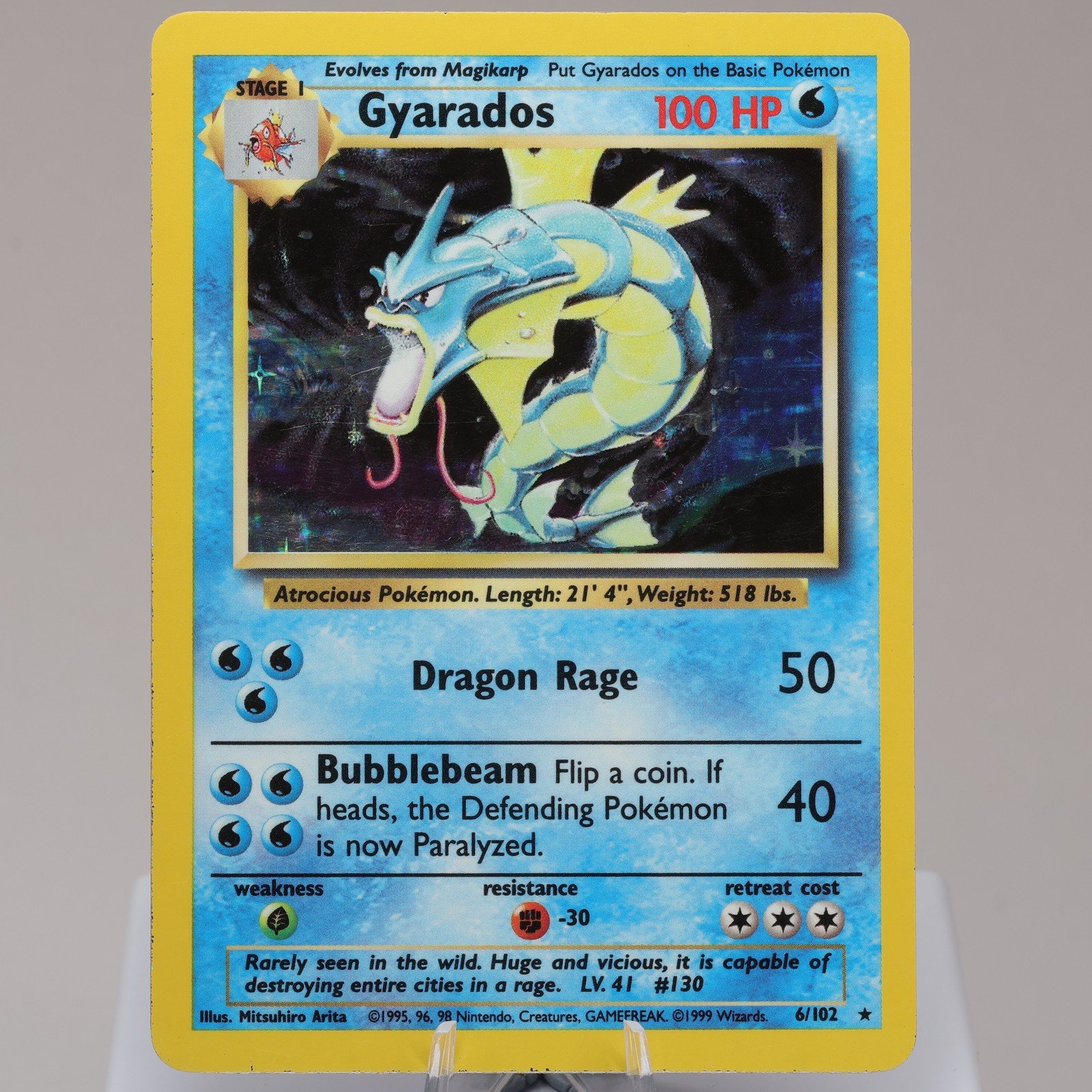 Pokemon TCG Gyarados 6102 Base Set Holo Rare WOTC 1999 EXC 167950659004 2