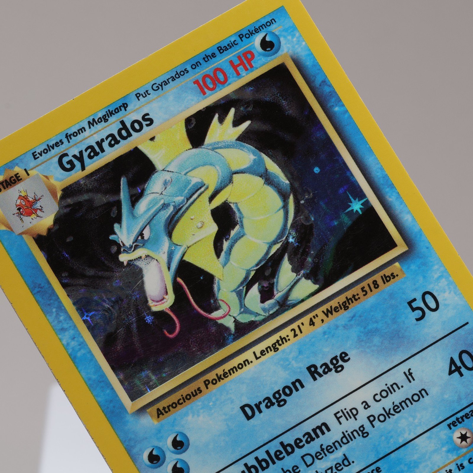 Pokemon TCG – Gyarados 6/102 Base Set Holo Rare  WOTC 1999 – EXC
