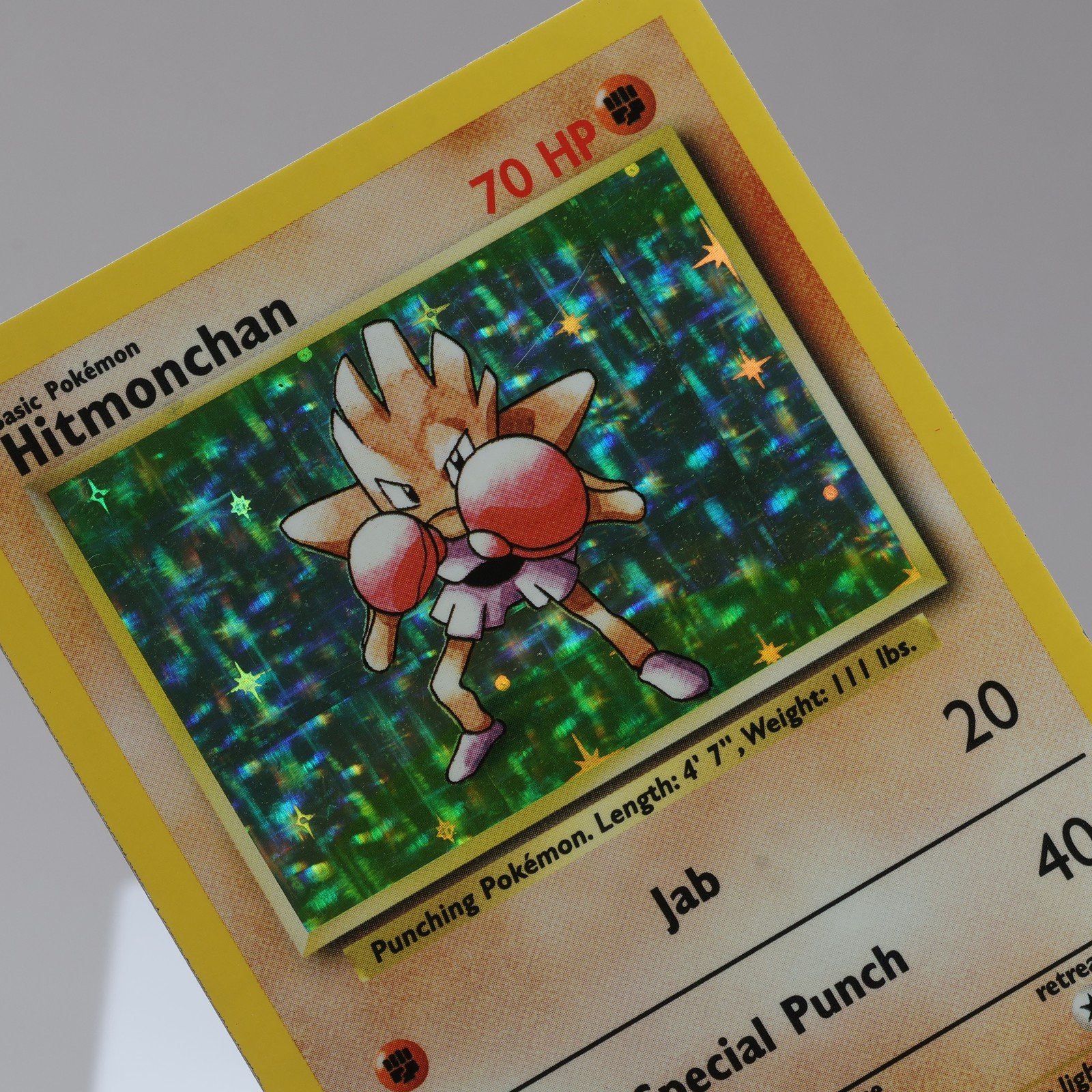 Pokemon TCG – Hitmonchan 7/102 Base Set Holo Rare  WOTC 1999 – LP