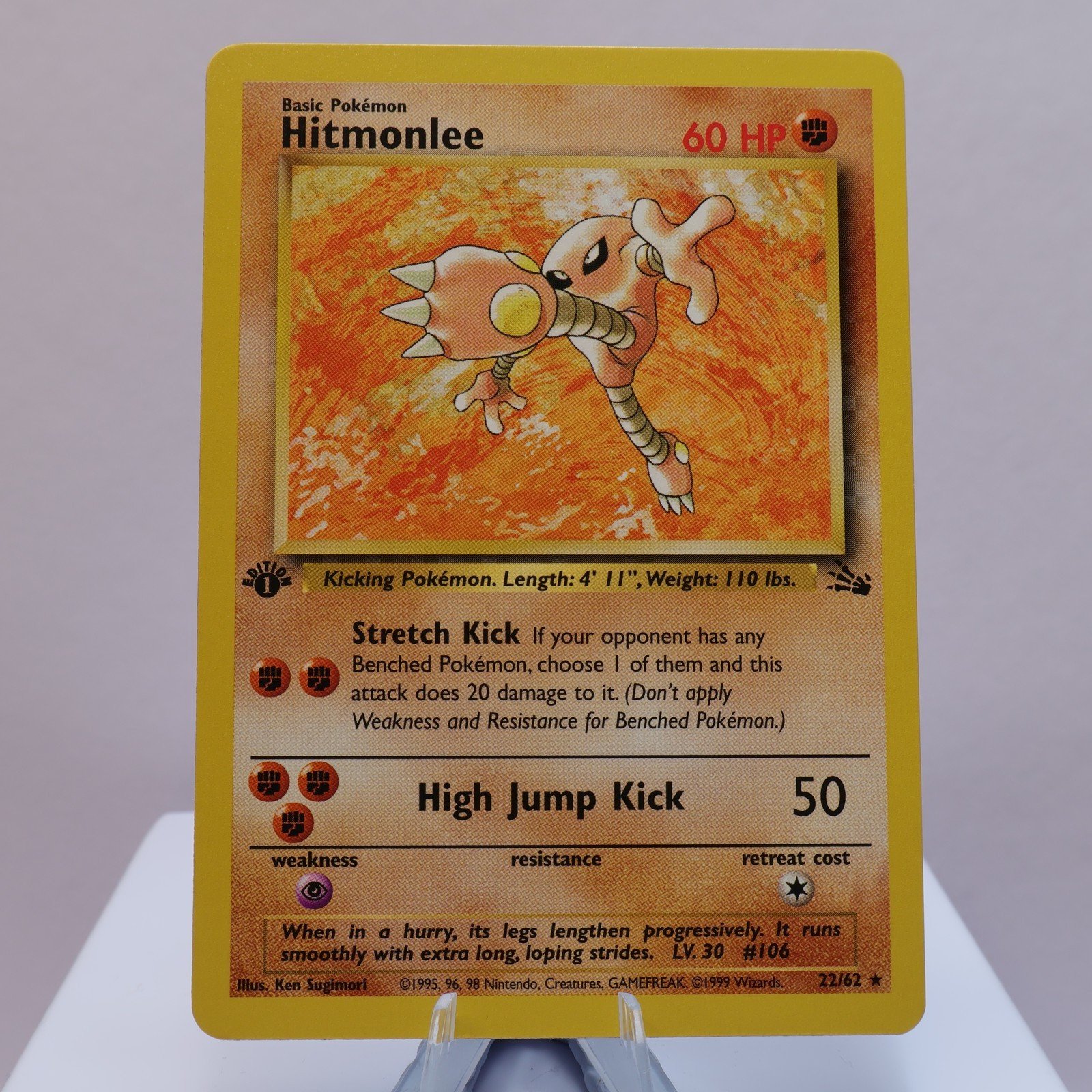 Pokemon TCG Hitmonlee 2262 Fossil Rare 1st Edition WOTC 1999 NM 167830364534 2