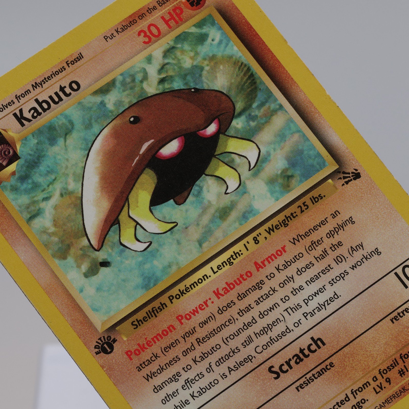 Pokemon TCG Kabuto 5062 Fossil Common 1st Edition WOTC 1999 MP 168129606494