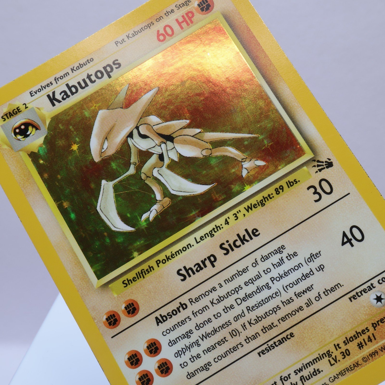 Pokemon TCG – Kabutops 9/62 Fossil Holo Rare  WOTC 1999 – EXC/NM