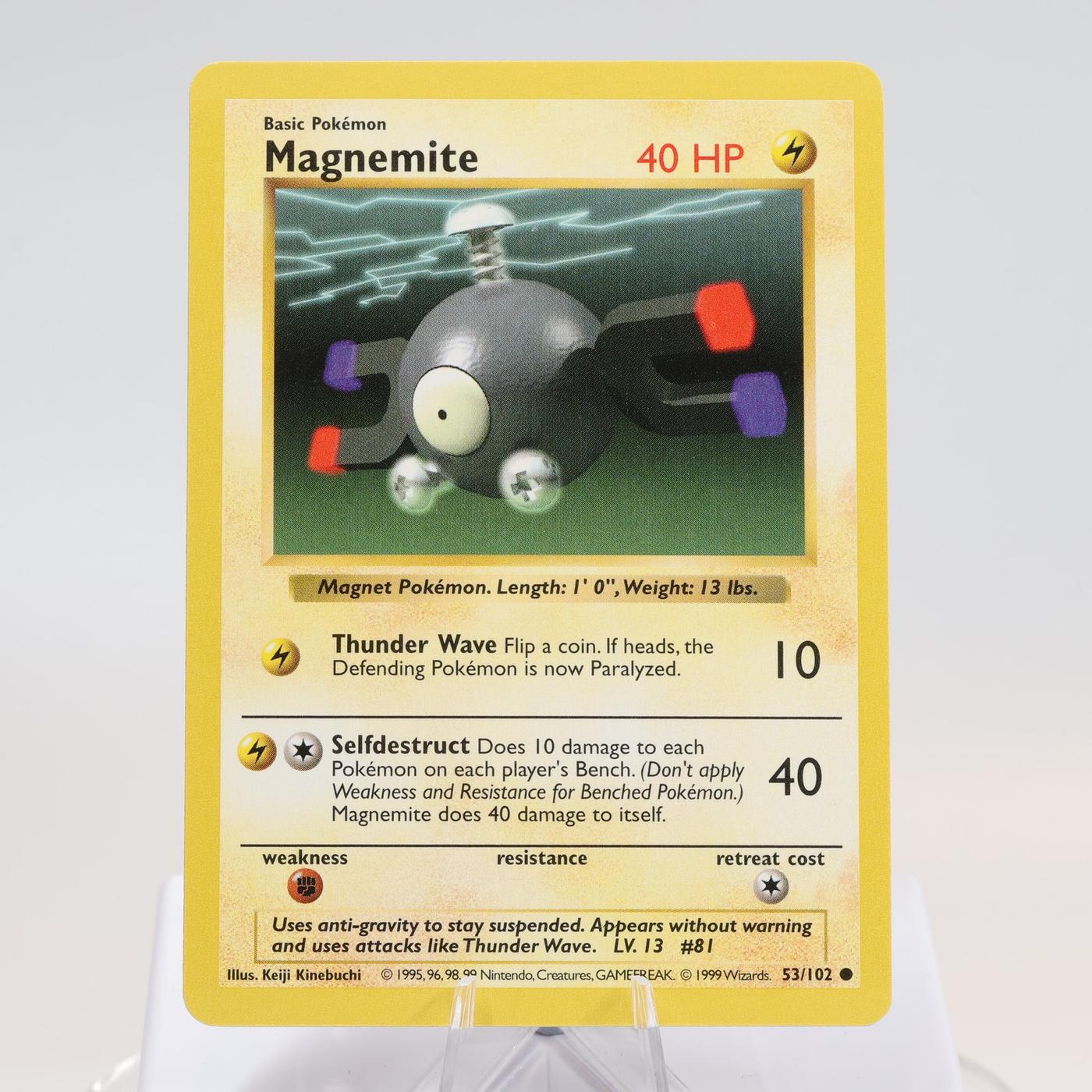 Pokemon TCG Magnemite 53102 Base Set Common Shadowless WOTC 1999 EXCNM 168144948294 2