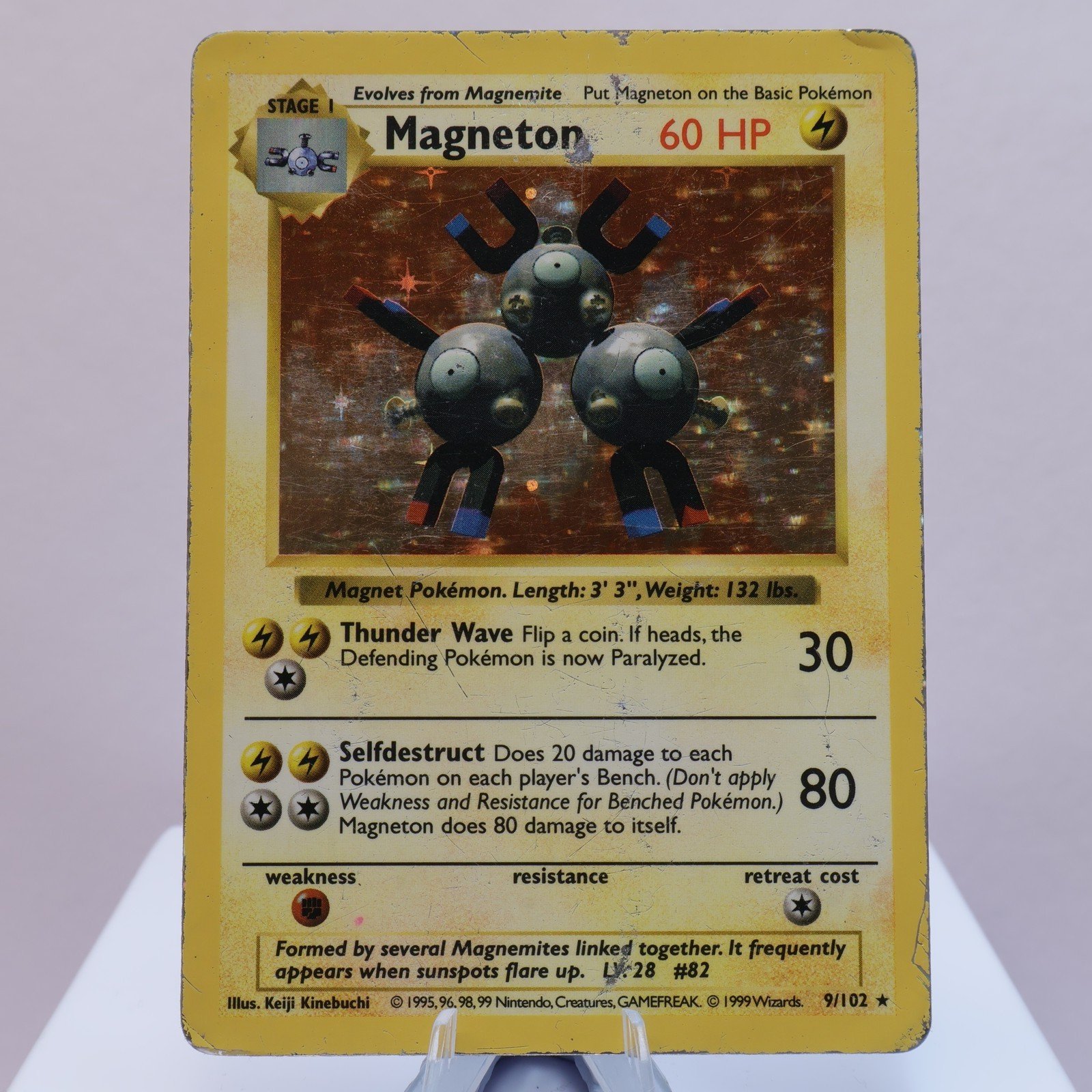 Pokemon TCG Magneton 9102 Base Set Holo Rare Shadowless WOTC 1999 HP 167830364414 2