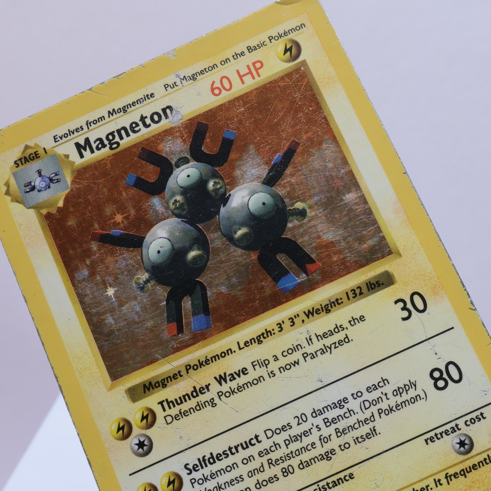 Pokemon TCG Magneton 9102 Base Set Holo Rare Shadowless WOTC 1999 HP 167830364414