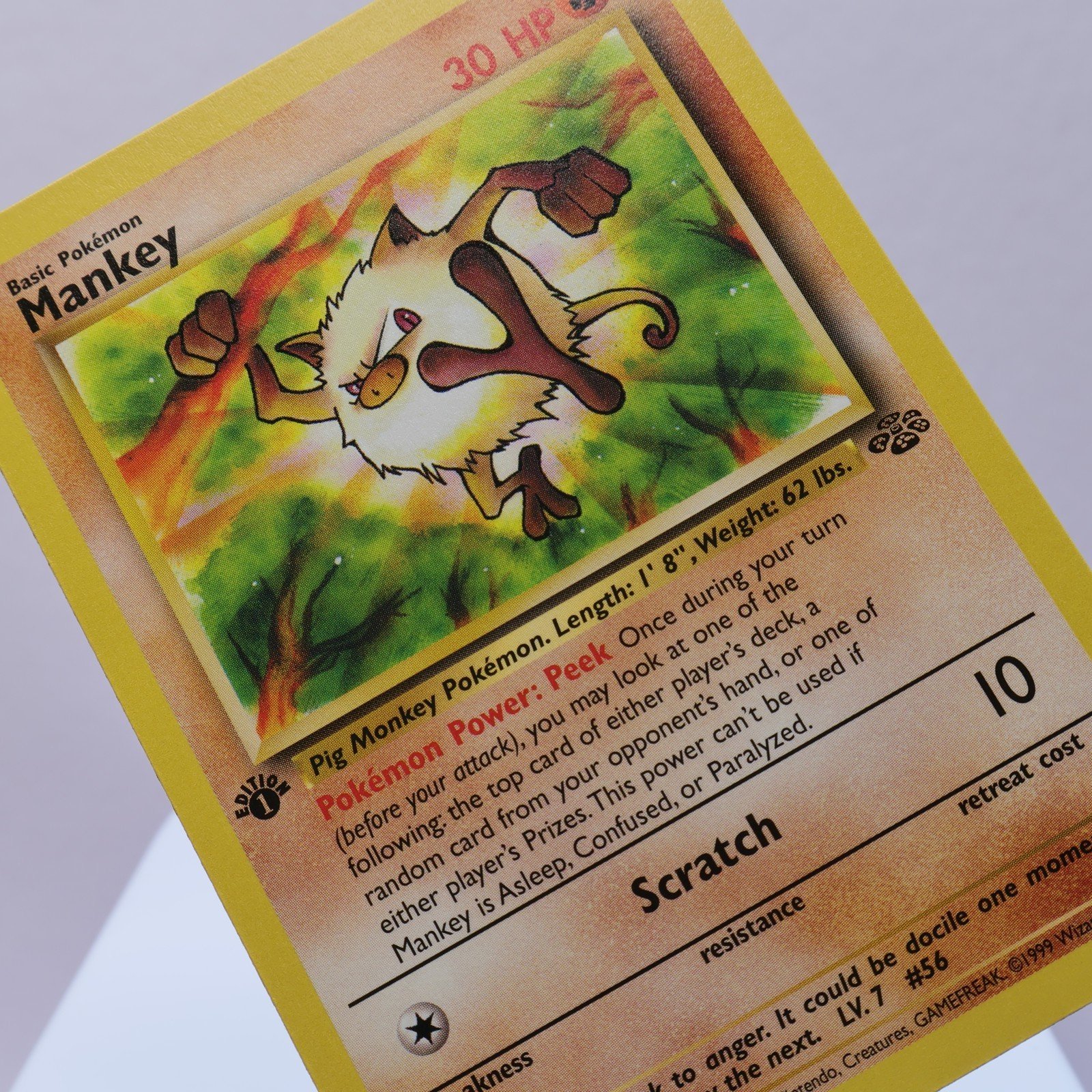 Pokemon TCG – Mankey 55/64 Jungle Common 1st Edition WOTC 1999 – NM