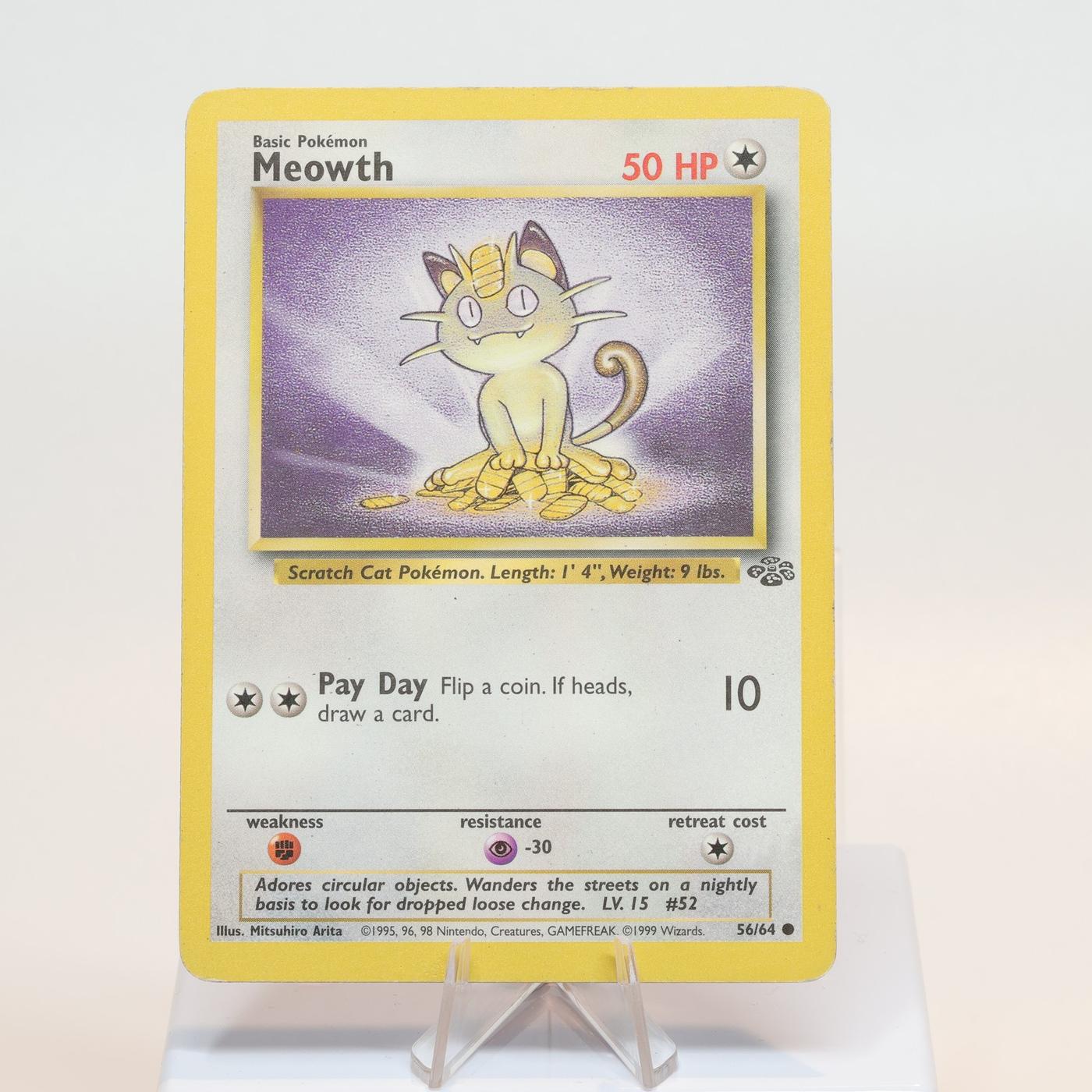 Pokemon TCG Meowth 5664 Jungle Common WOTC MP 168232466144 2