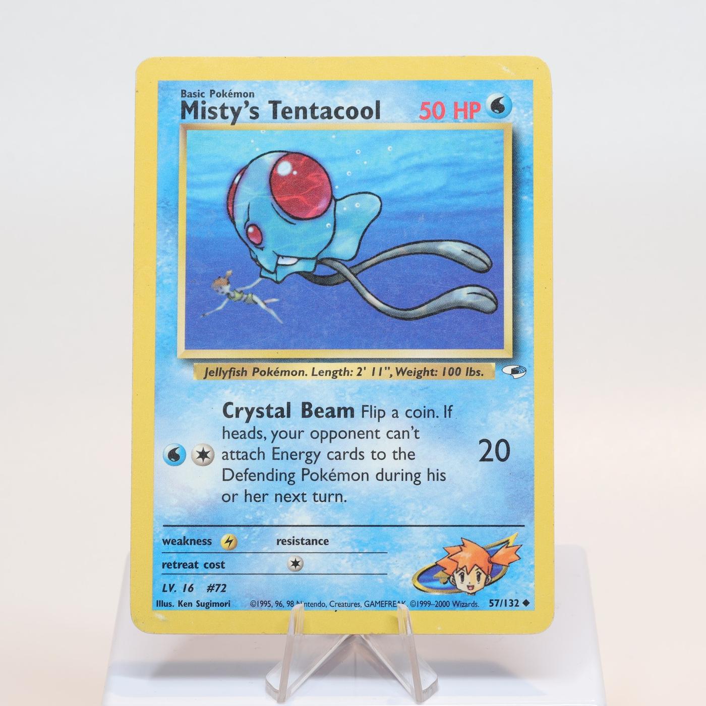 Pokemon TCG Mistys Tentacool 57132 Gym Heroes Uncommon WOTC HP 168232466154 2