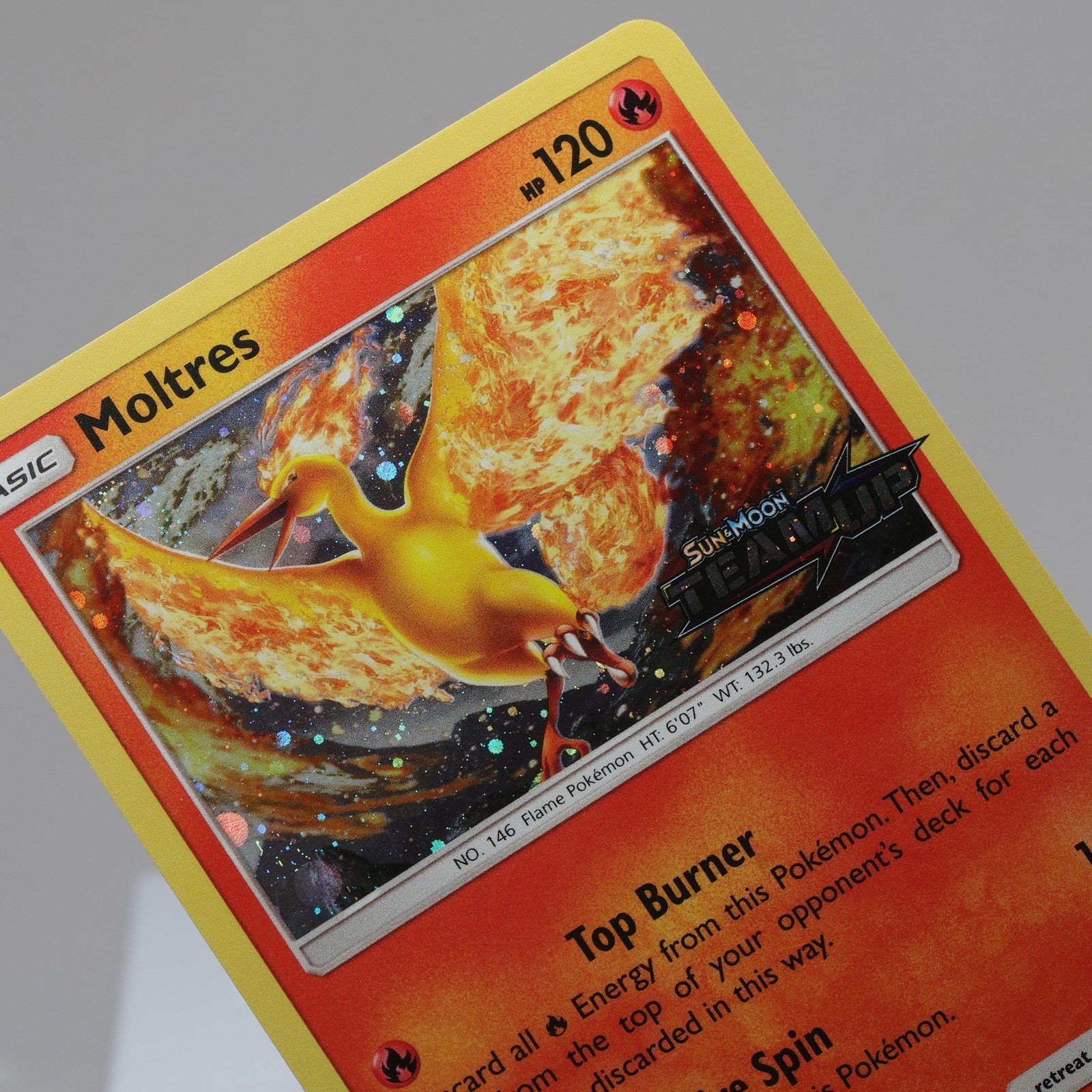 Pokemon TCG – Moltres 19/181 Team Up Holo Rare  – EXC/NM Indent