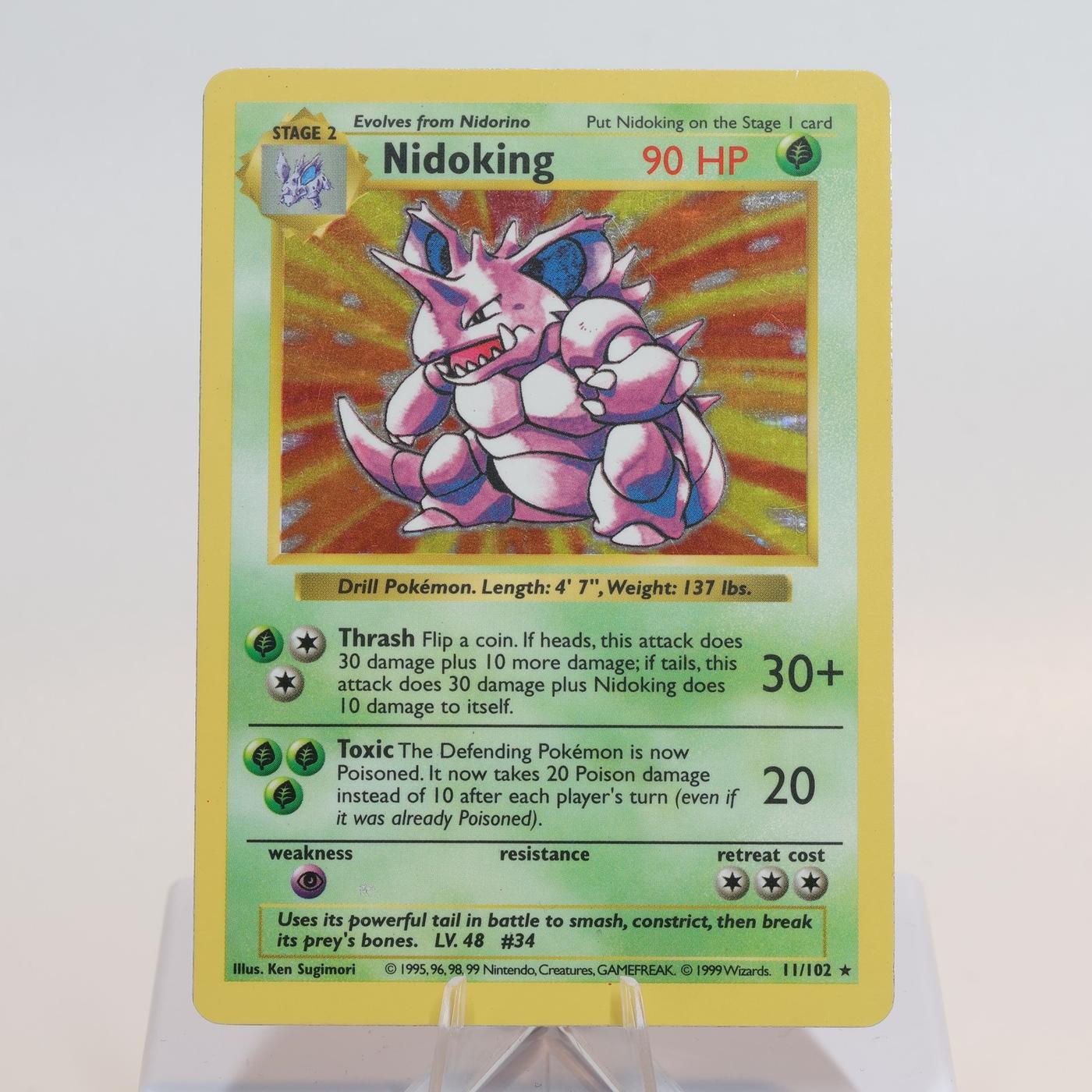 Pokemon TCG Nidoking 11102 Base Set Holo Rare Shadowless WOTC EXC 168205418484 2