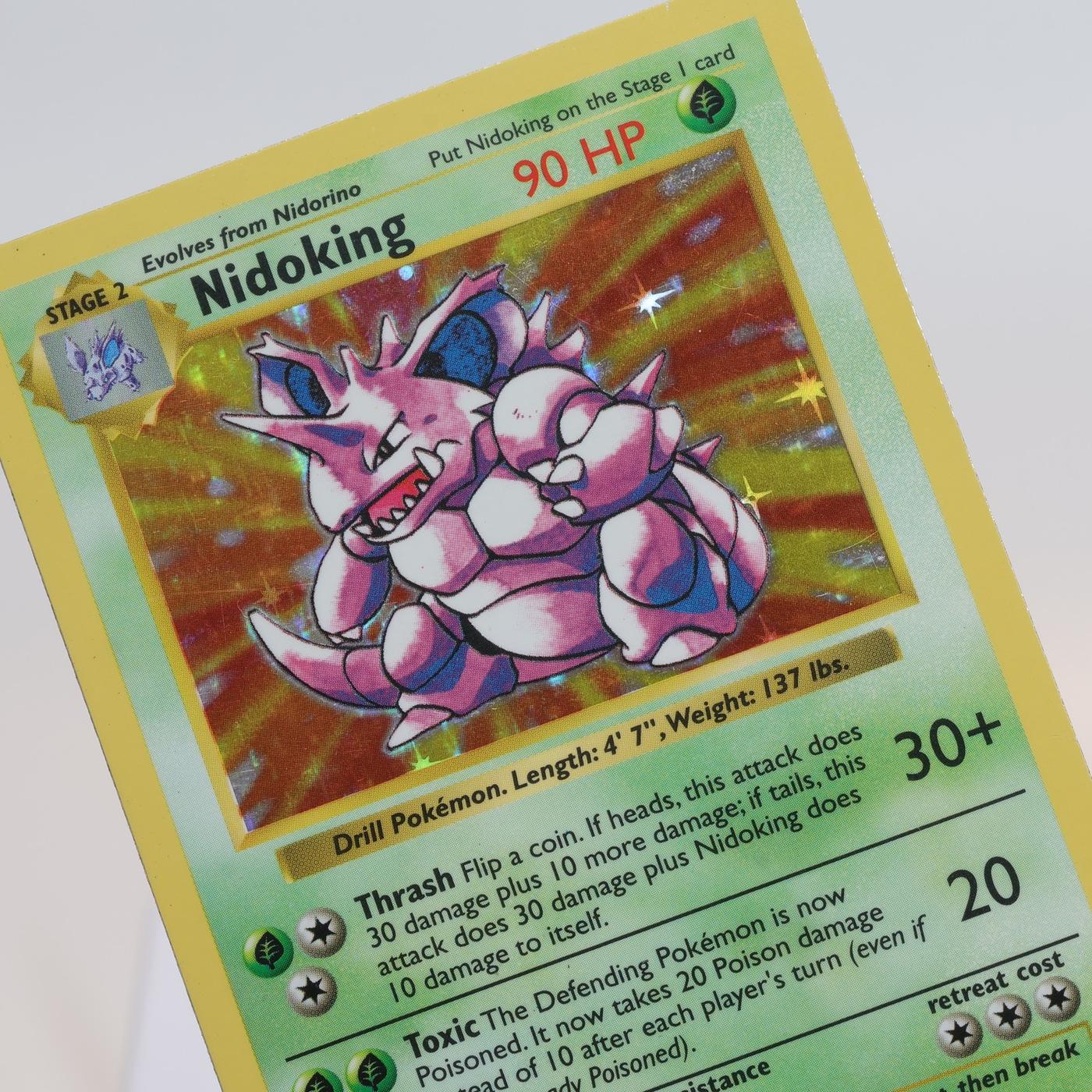 Pokemon TCG Nidoking 11102 Base Set Holo Rare Shadowless WOTC EXC 168205418484