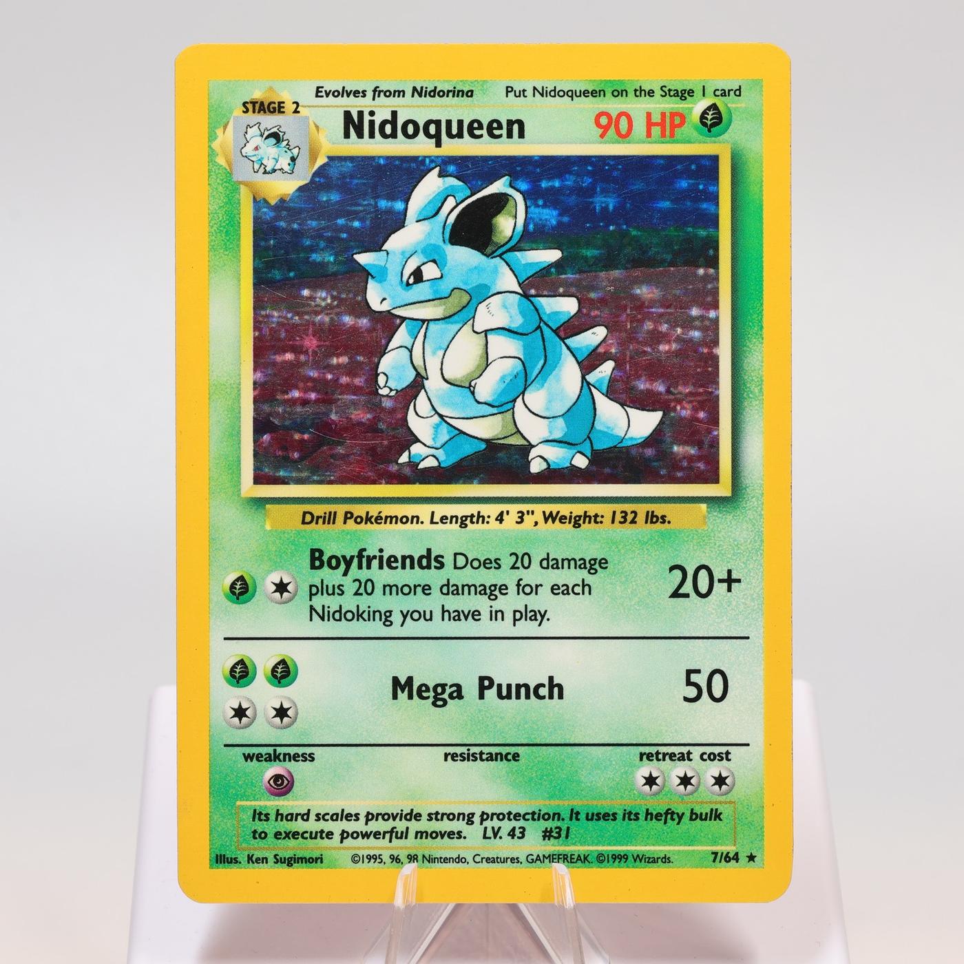 Pokemon TCG Nidoqueen 764 Jungle Holo Rare Misprint No Symbol Error EXC 168421188084 2