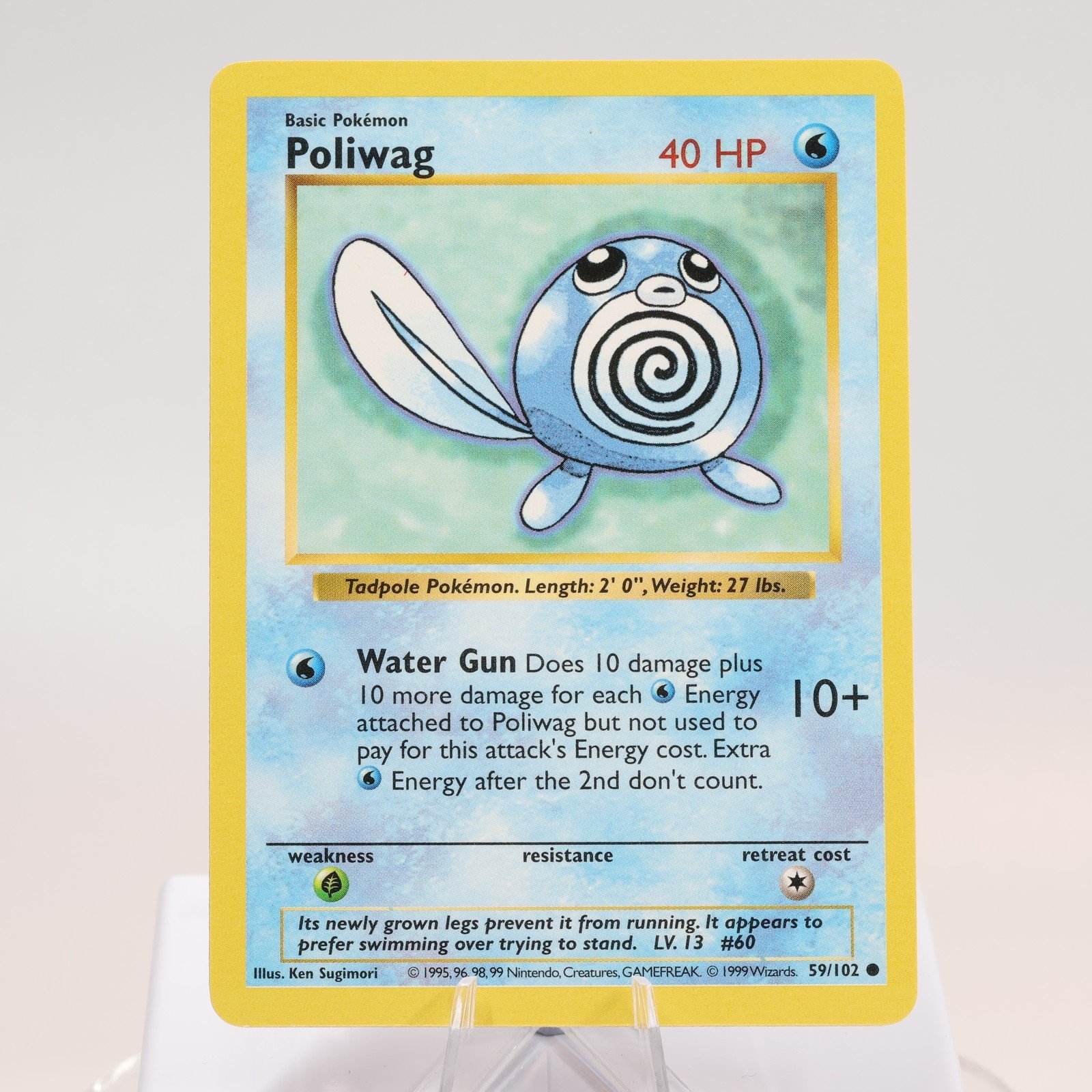 Pokemon TCG Poliwag 59102 Base Set Common Shadowless WOTC 1999 EXCNM 168144948234 2
