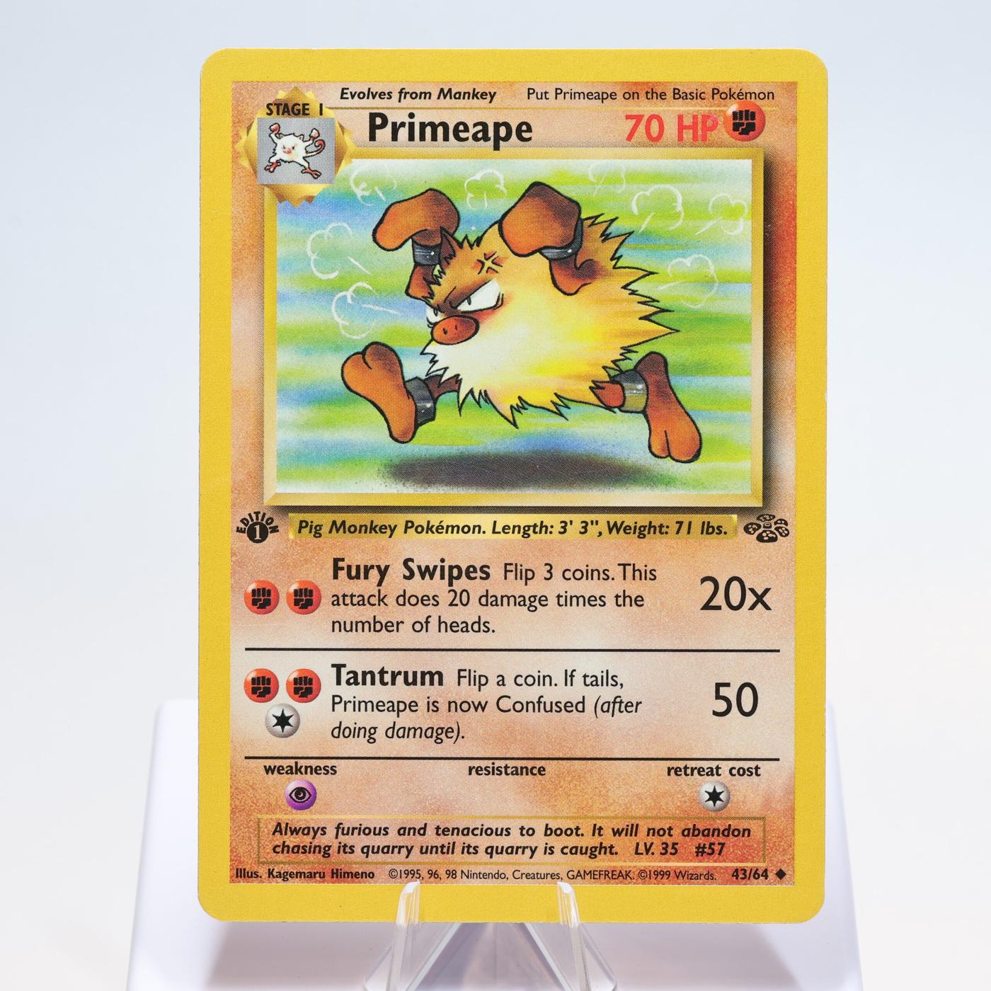 Pokemon TCG Primeape 4364 Jungle Uncommon 1st Edition WOTC 168300703694 2