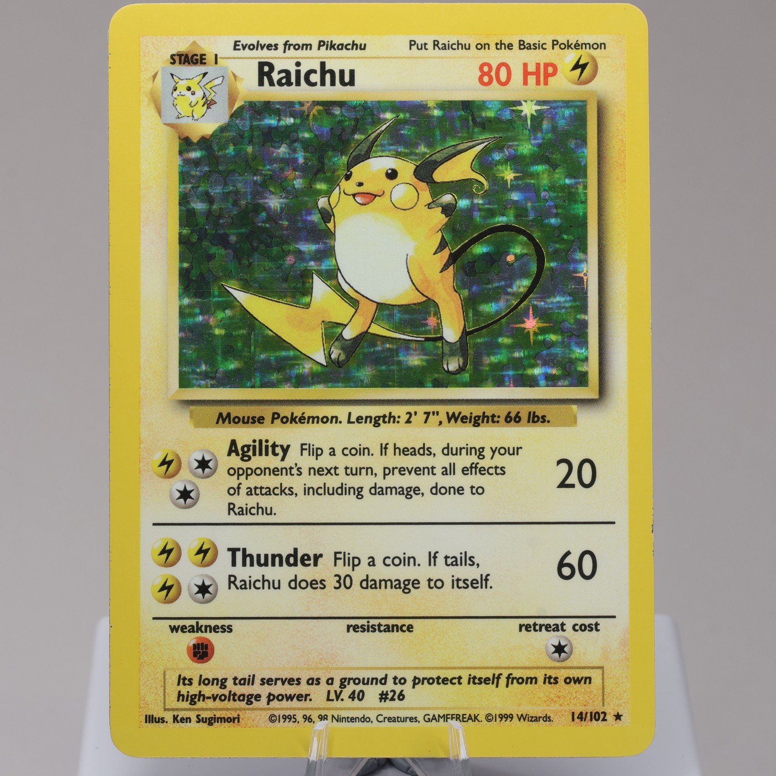 Pokemon TCG Raichu 14102 Base Set Holo Rare WOTC 1999 EXC 167950659094 2