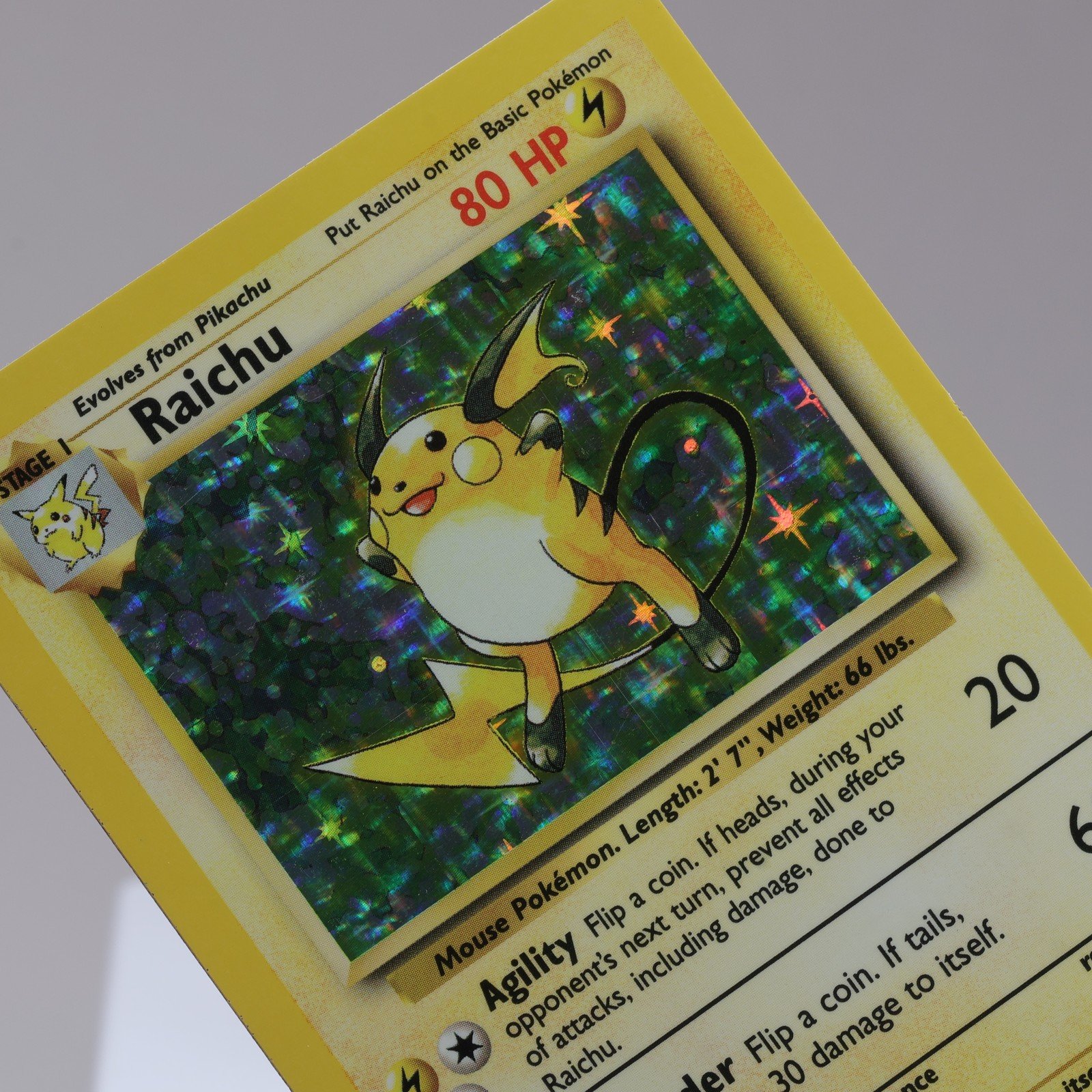 Pokemon TCG Raichu 14102 Base Set Holo Rare WOTC 1999 EXC 167950659094